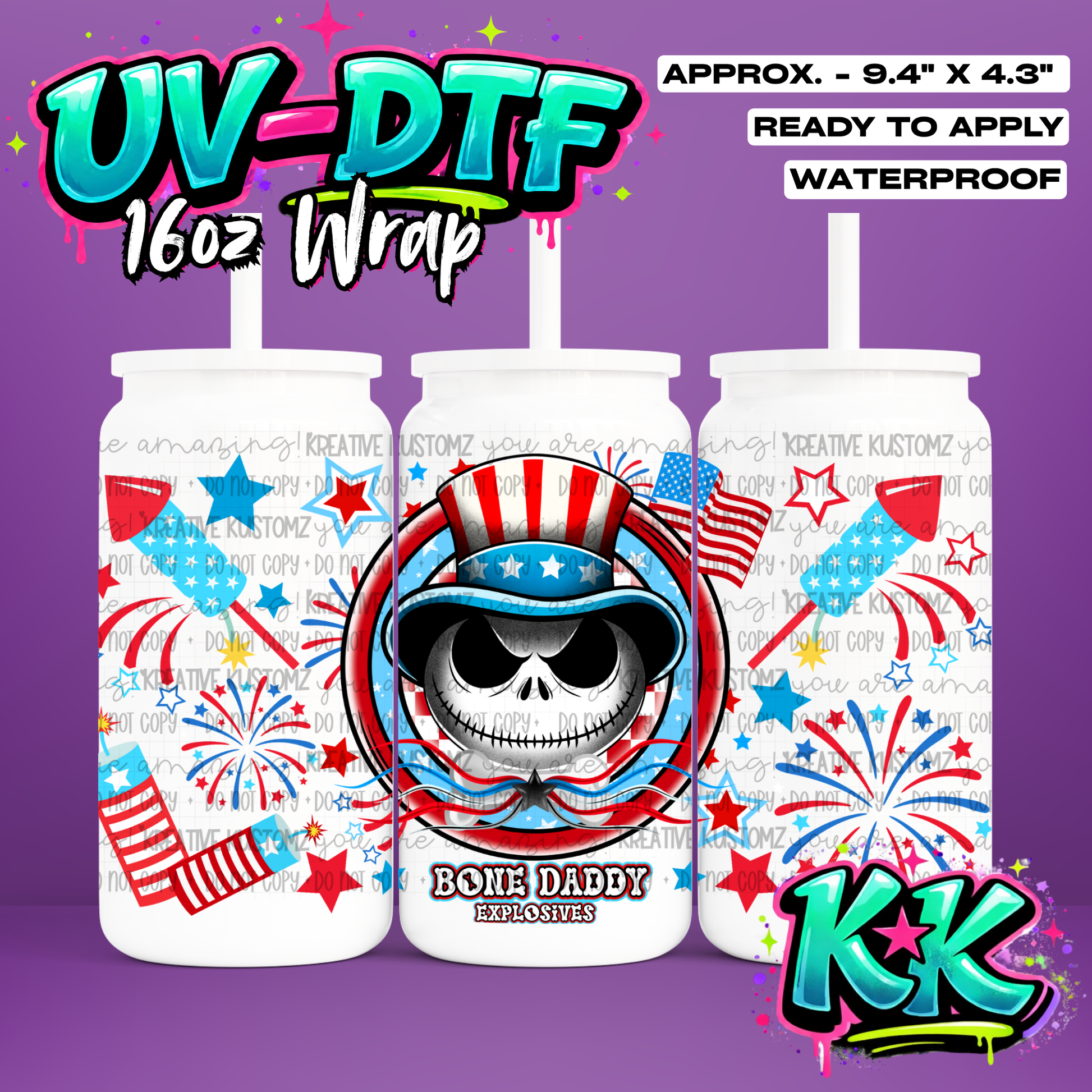 1136 | UV DTF Cup Wrap for 16oz Libbey Glass