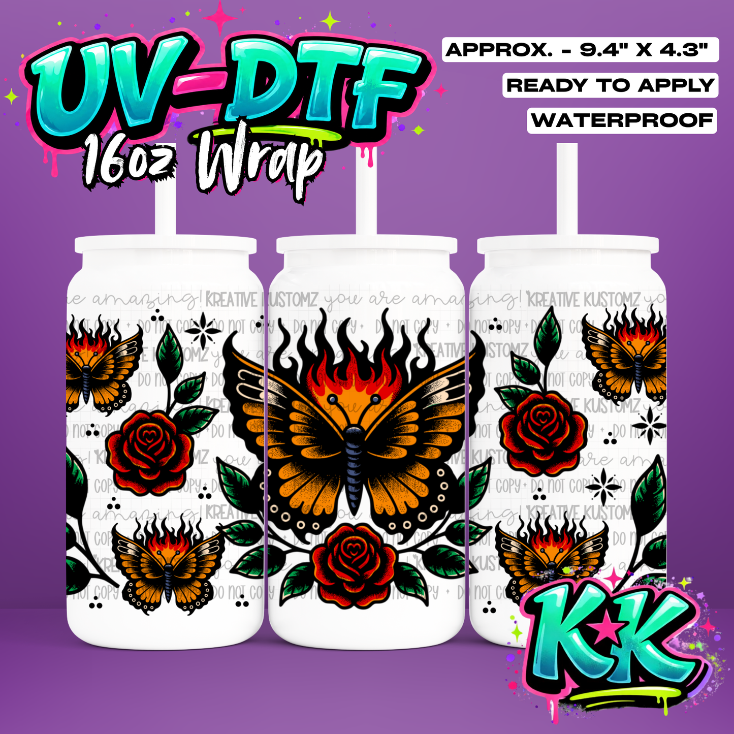 1139 | UV DTF Cup Wrap for 16oz Libbey Glass
