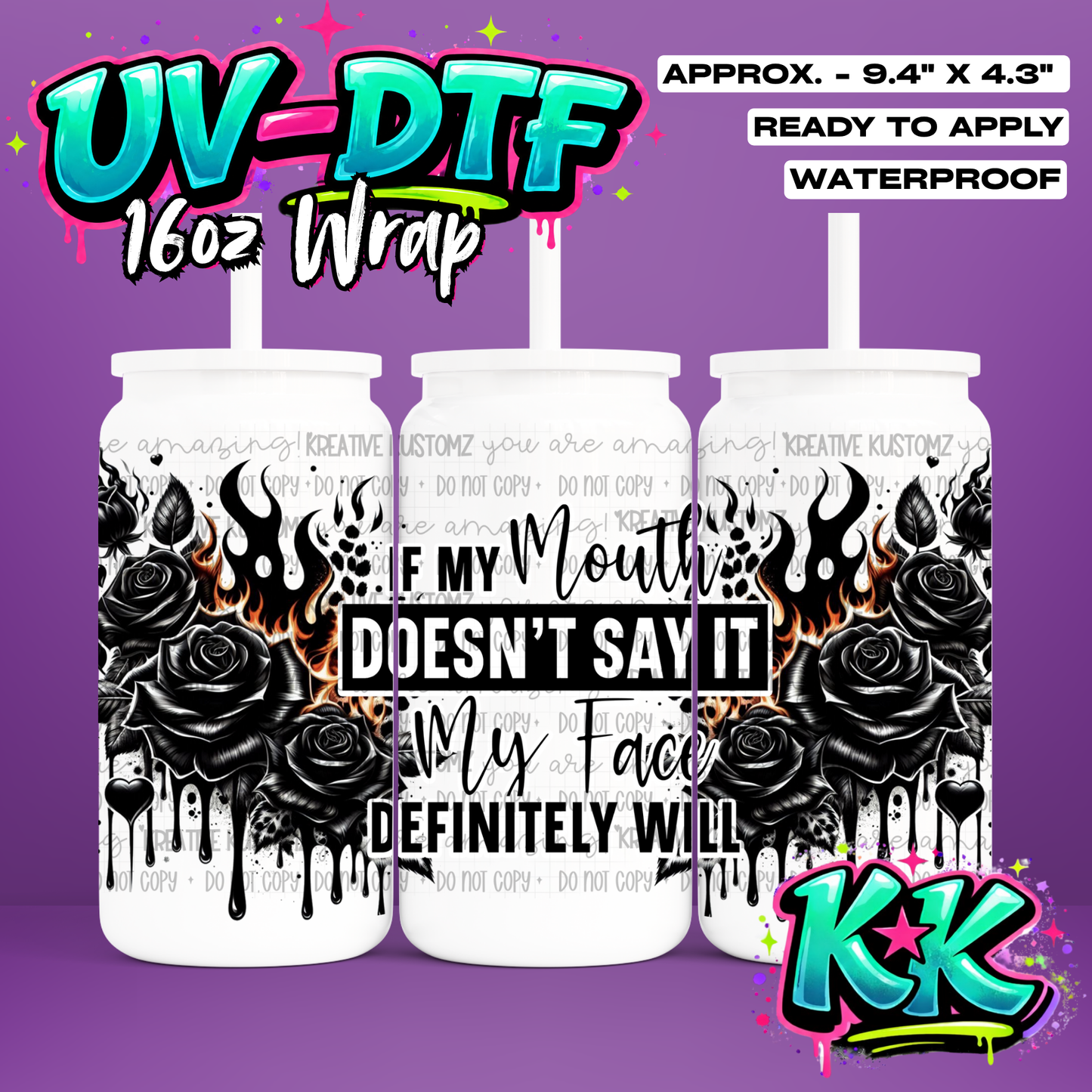 1148 | UV DTF Cup Wrap for 16oz Libbey Glass