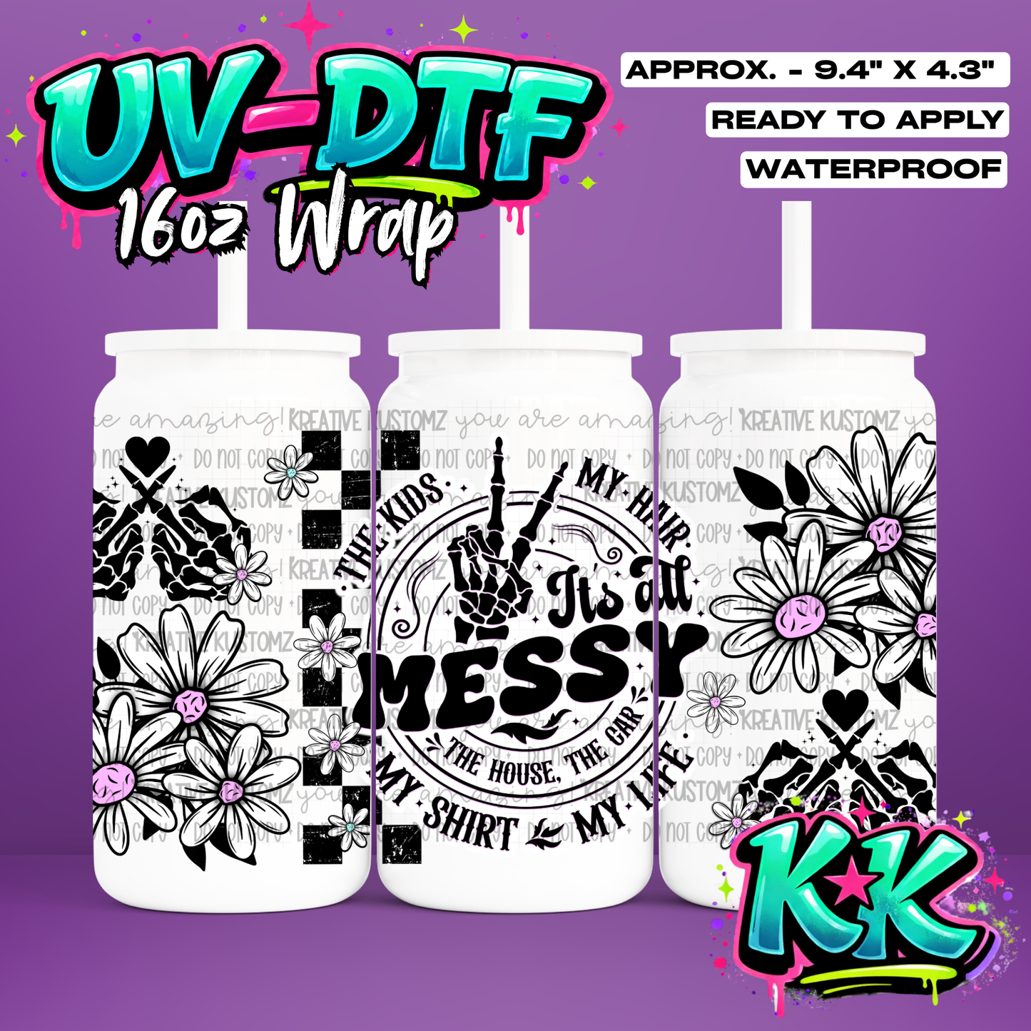 1155 | UV DTF Cup Wrap for 16oz Libbey Glass