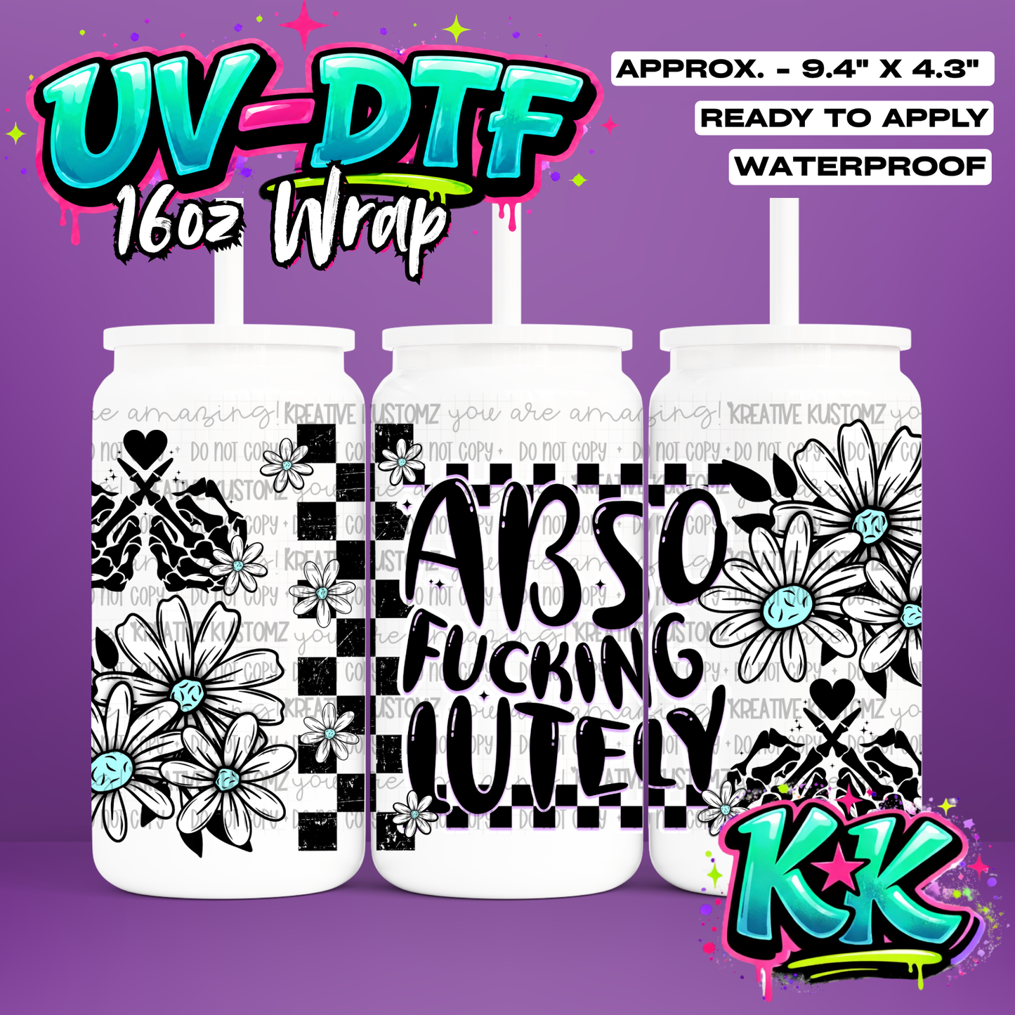 1156 | UV DTF Cup Wrap for 16oz Libbey Glass