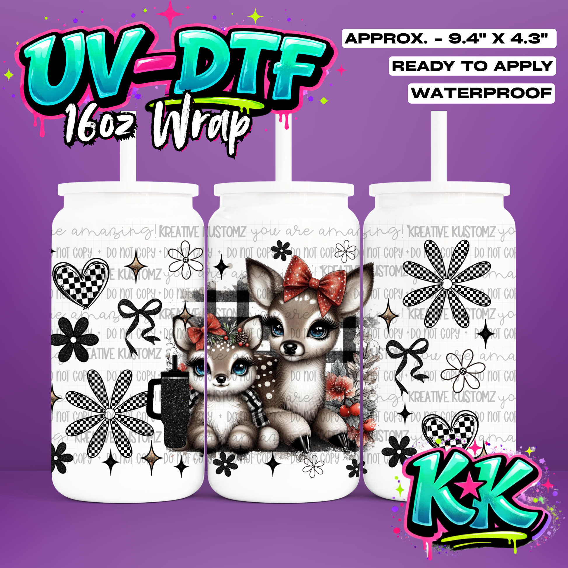 1158 | UV DTF Cup Wrap for 16oz Libbey Glass