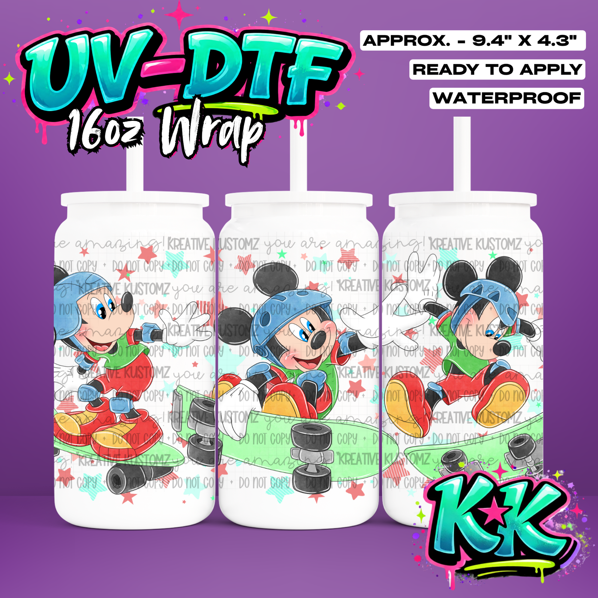 1160 | UV DTF Cup Wrap for 16oz Libbey Glass