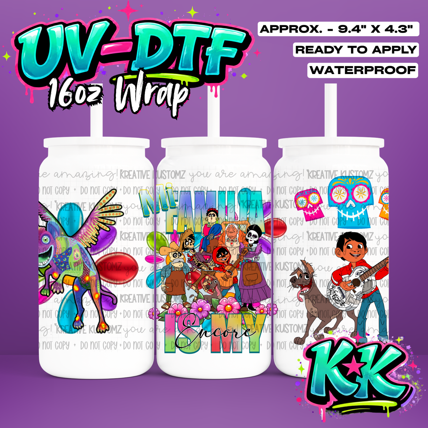 1162 | UV DTF Cup Wrap for 16oz Libbey Glass