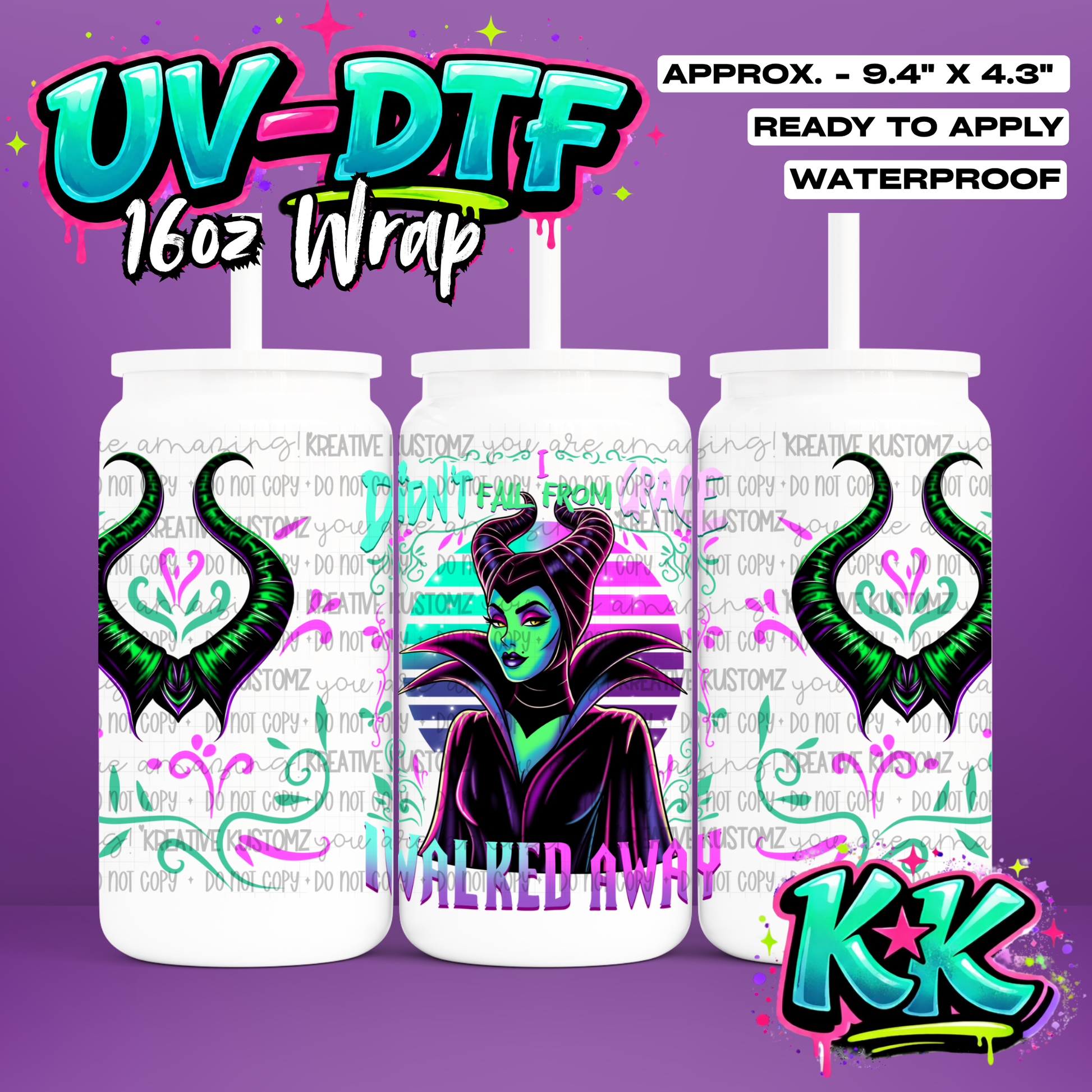 1163 | UV DTF Cup Wrap for 16oz Libbey Glass