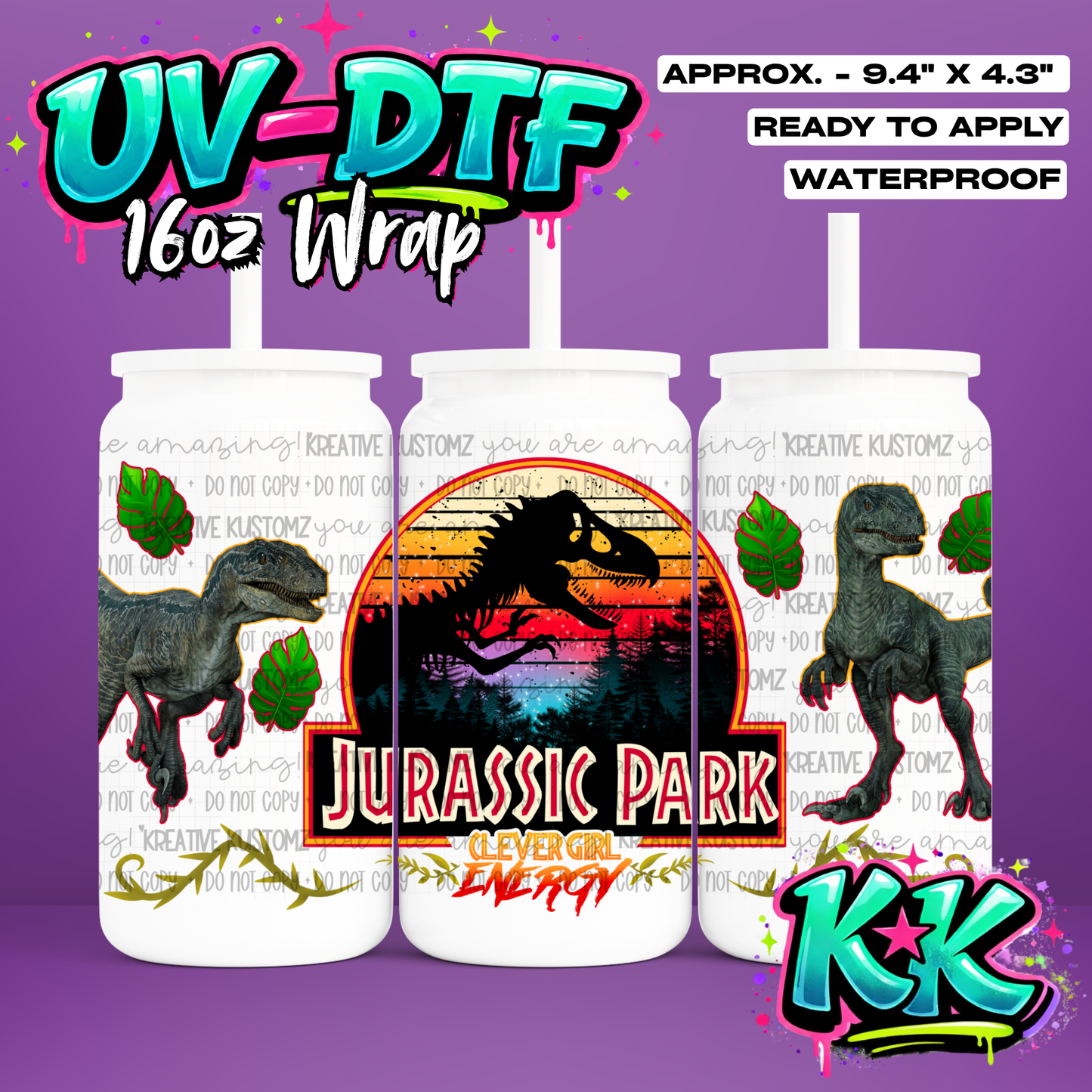 1166 | UV DTF Cup Wrap for 16oz Libbey Glass