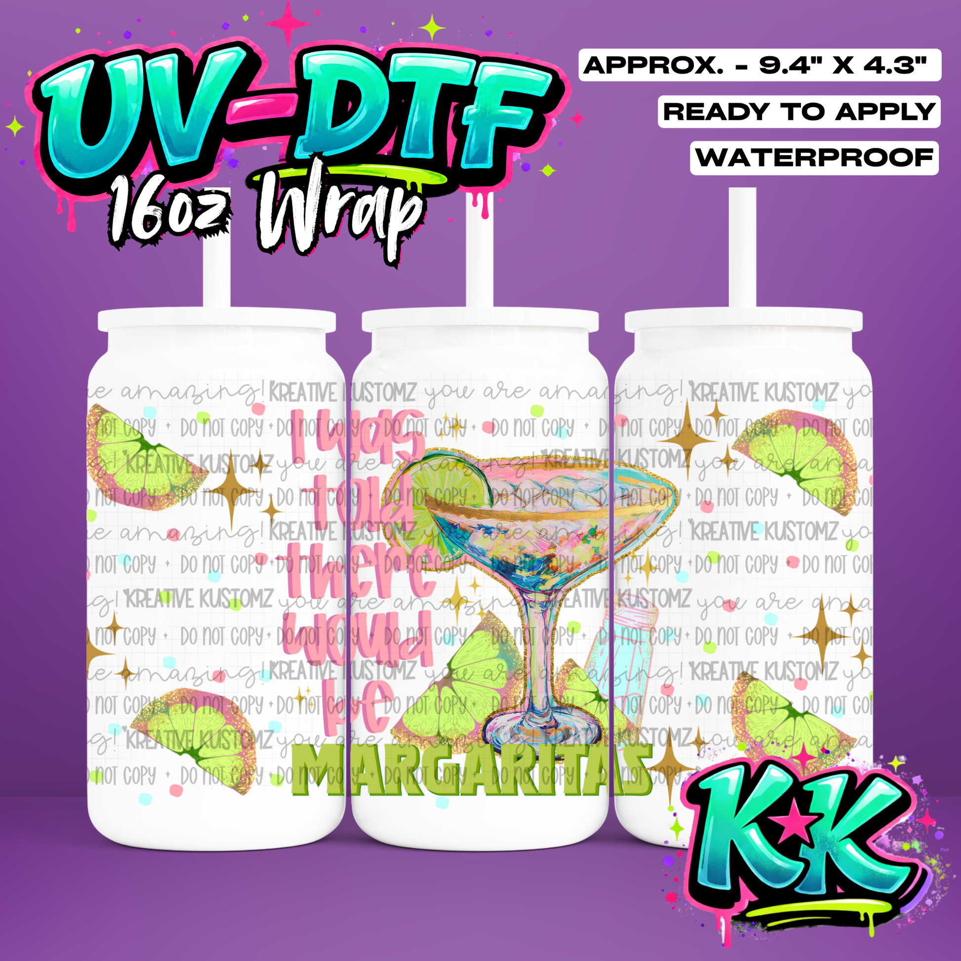 1168 | UV DTF Cup Wrap for 16oz Libbey Glass