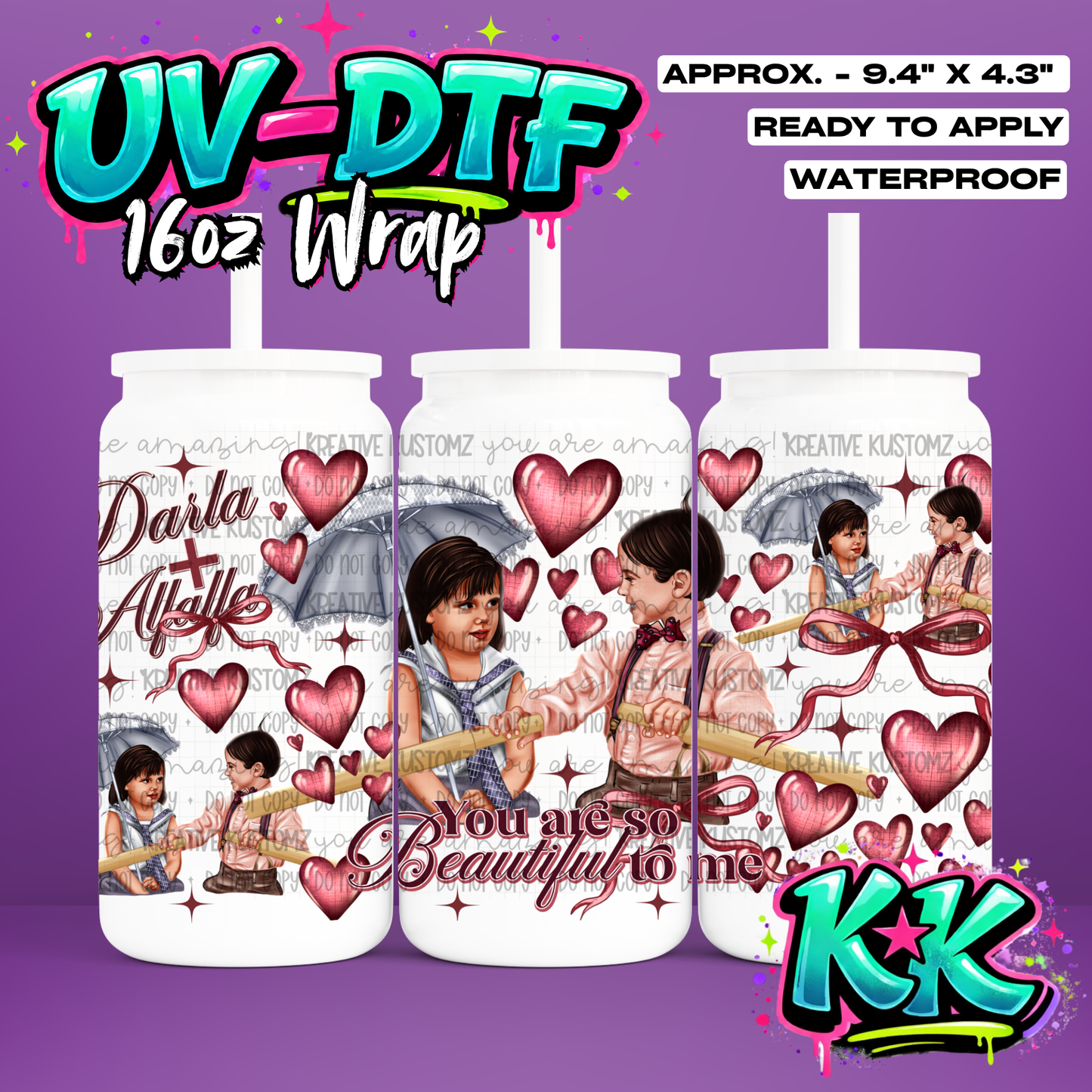 1173 | UV DTF Cup Wrap for 16oz Libbey Glass