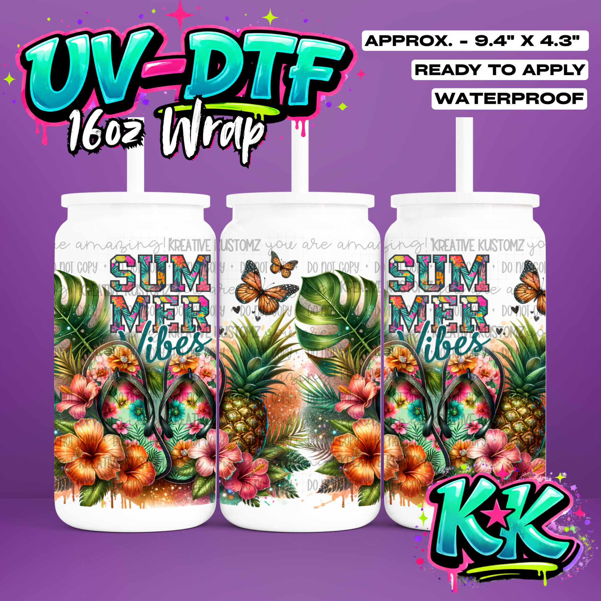 1178 | UV DTF Cup Wrap for 16oz Libbey Glass