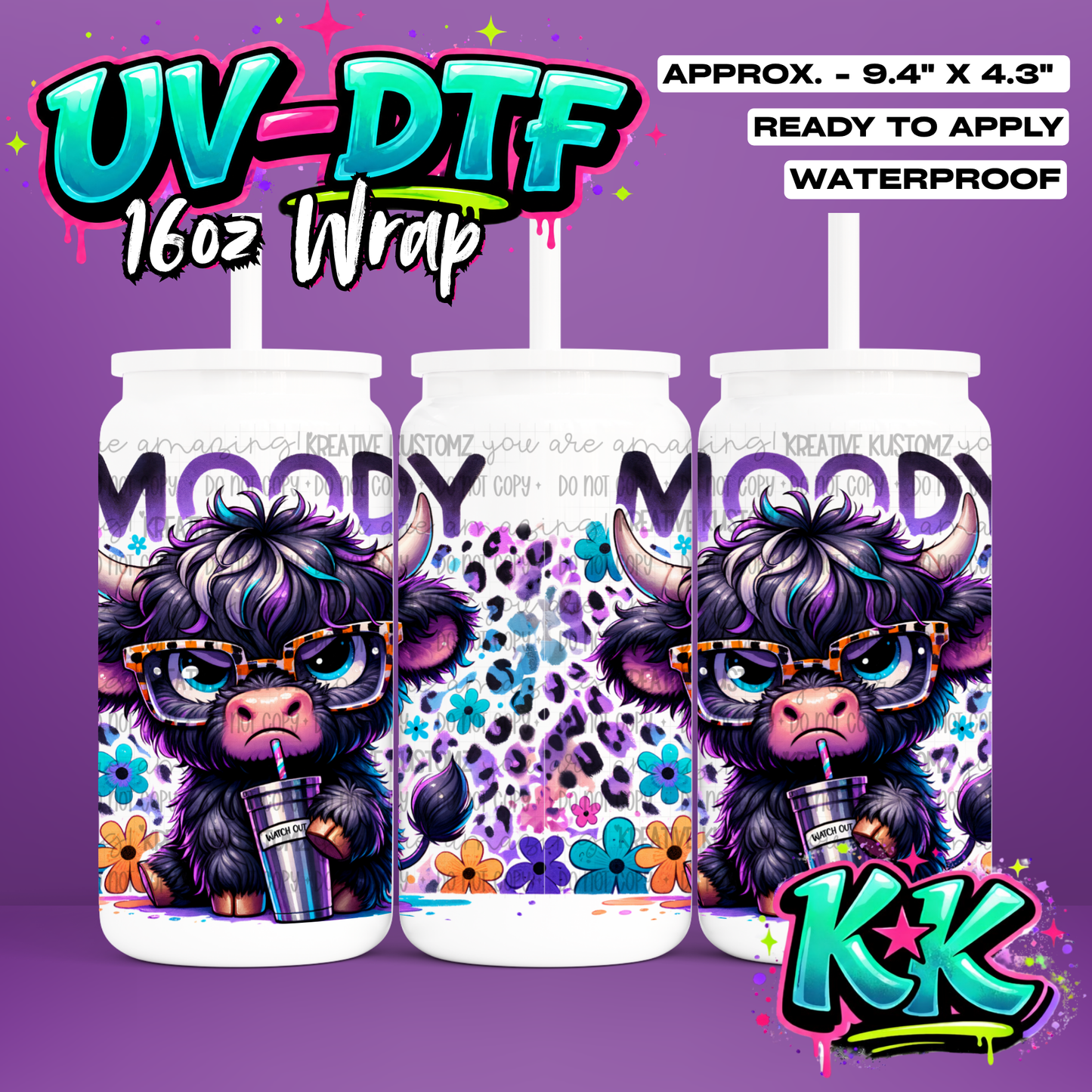 1180 | UV DTF Cup Wrap for 16oz Libbey Glass