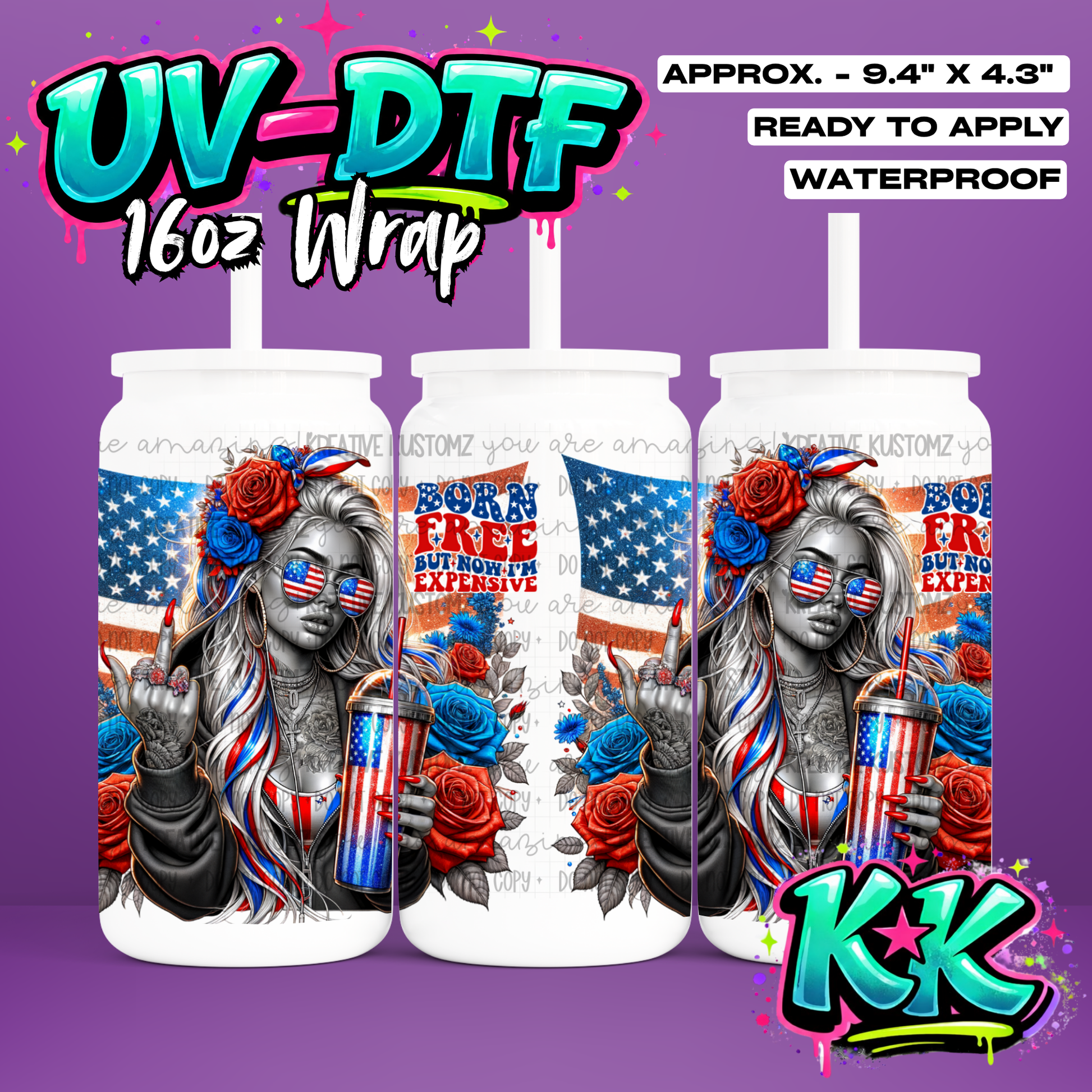 1183 | UV DTF Cup Wrap for 16oz Libbey Glass