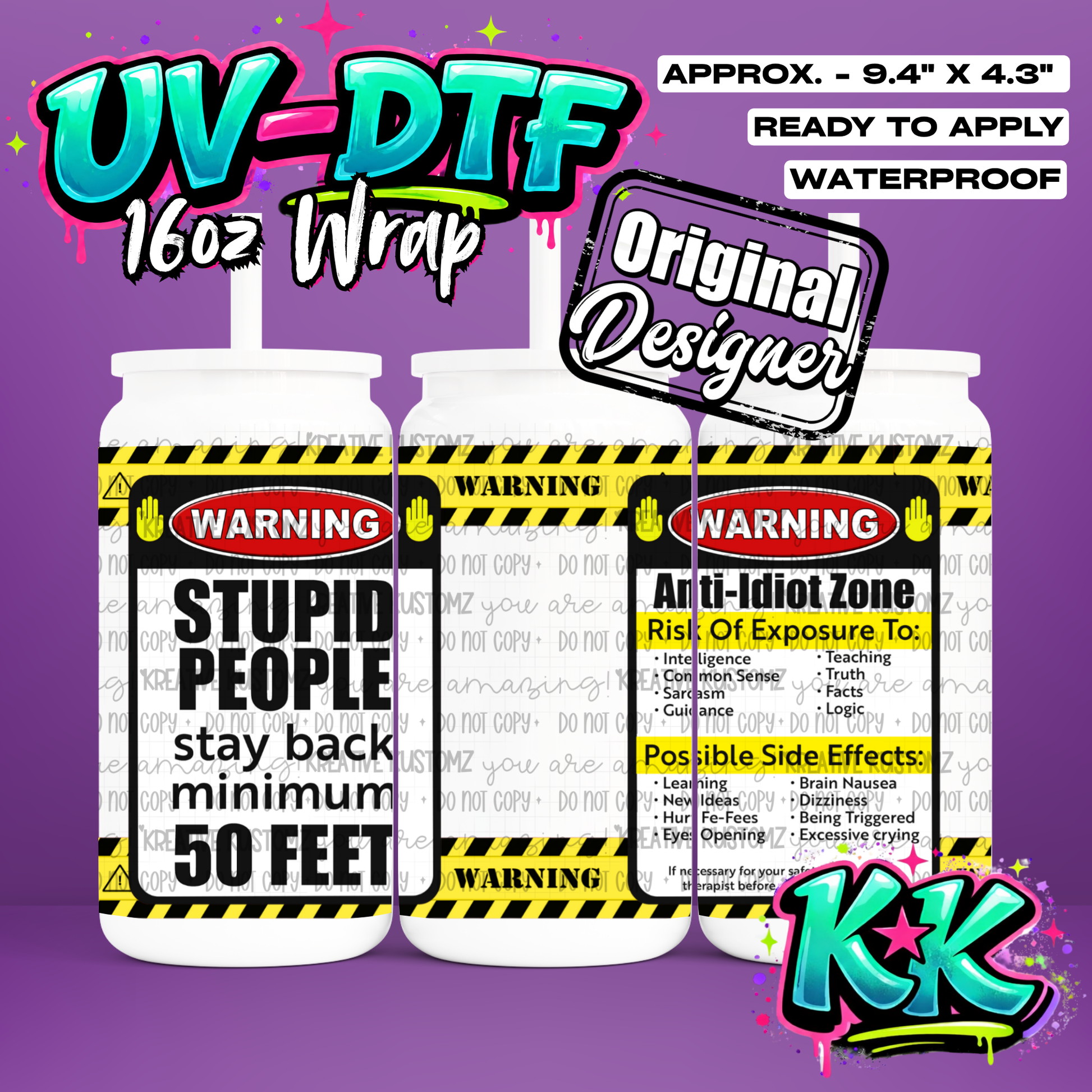 1189 | UV DTF Cup Wrap for 16oz Libbey Glass