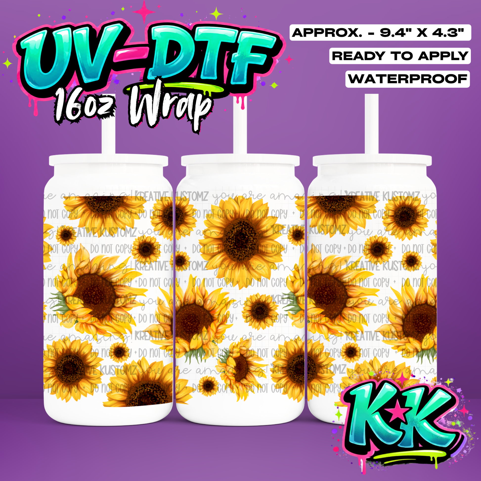 1190 | UV DTF Cup Wrap for 16oz Libbey Glass
