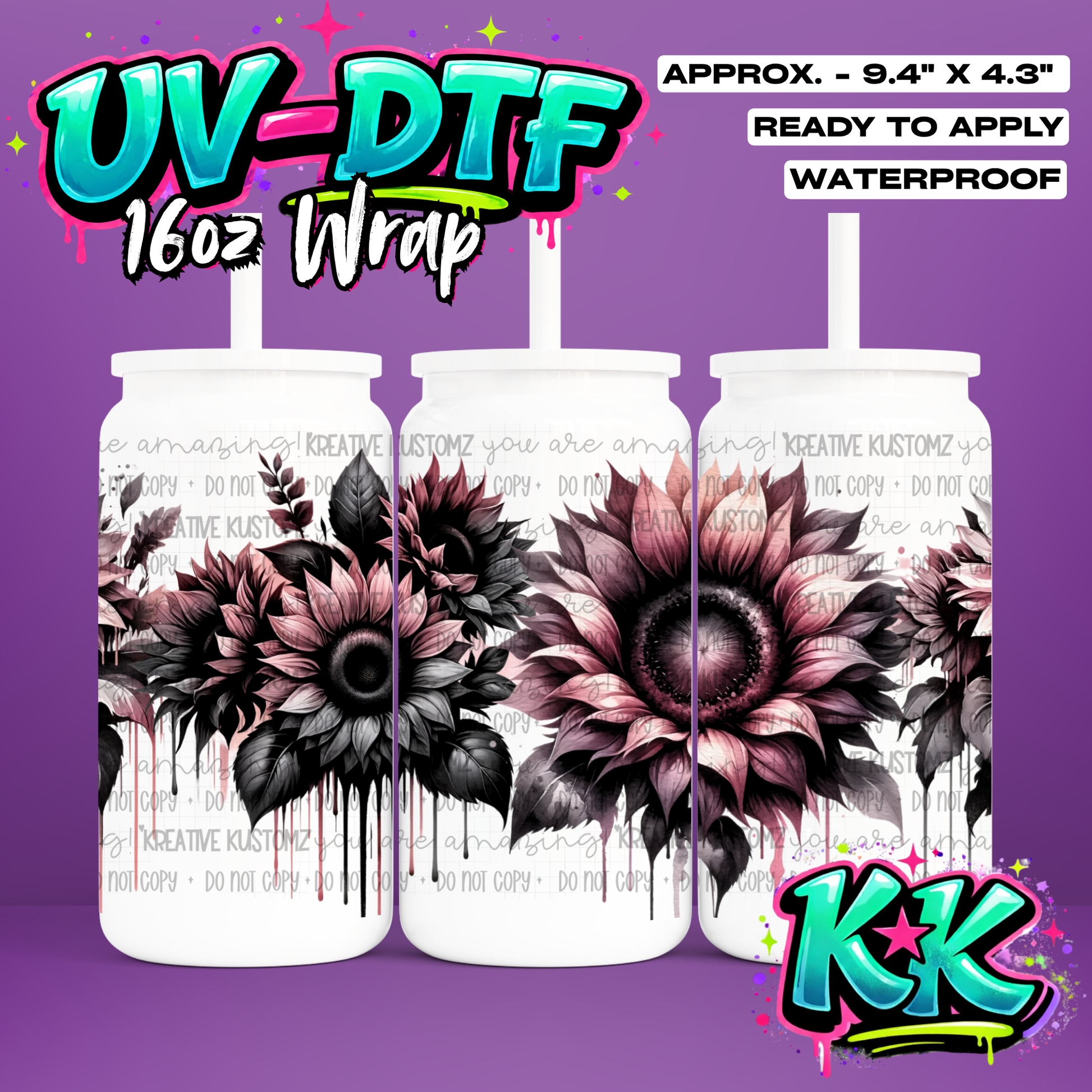 1192 | UV DTF Cup Wrap for 16oz Libbey Glass