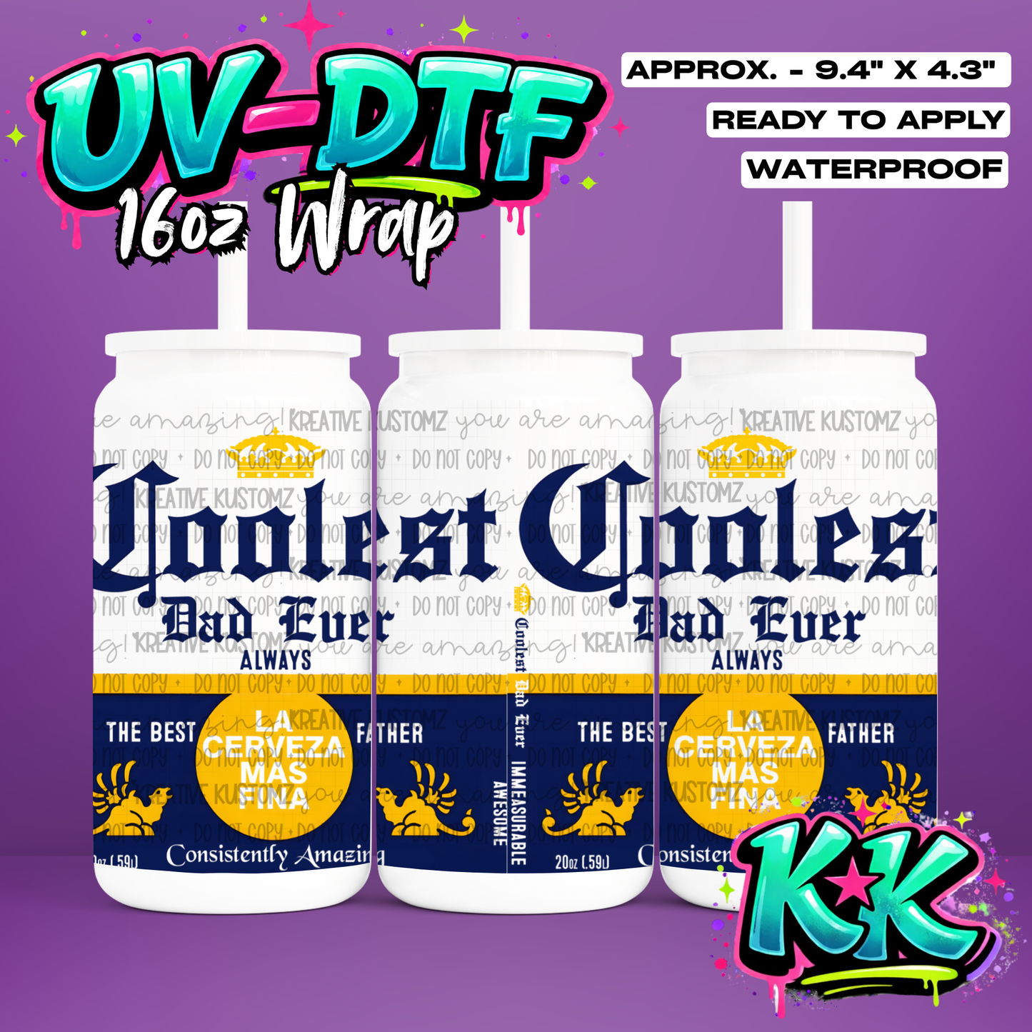 1195 | UV DTF Cup Wrap for 16oz Libbey Glass