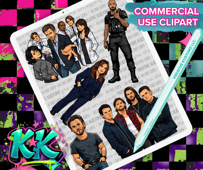 TV Inspired Clipart Bundle - Digital Download