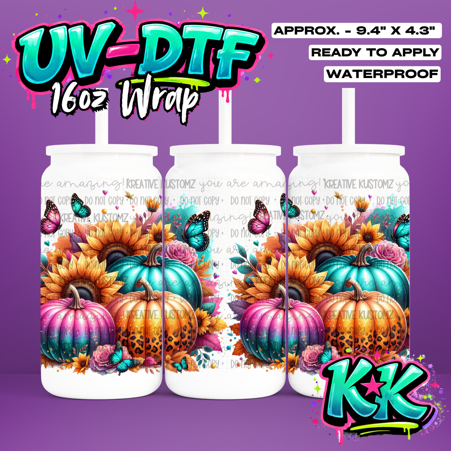 1201 | UV DTF Cup Wrap for 16oz Libbey Glass