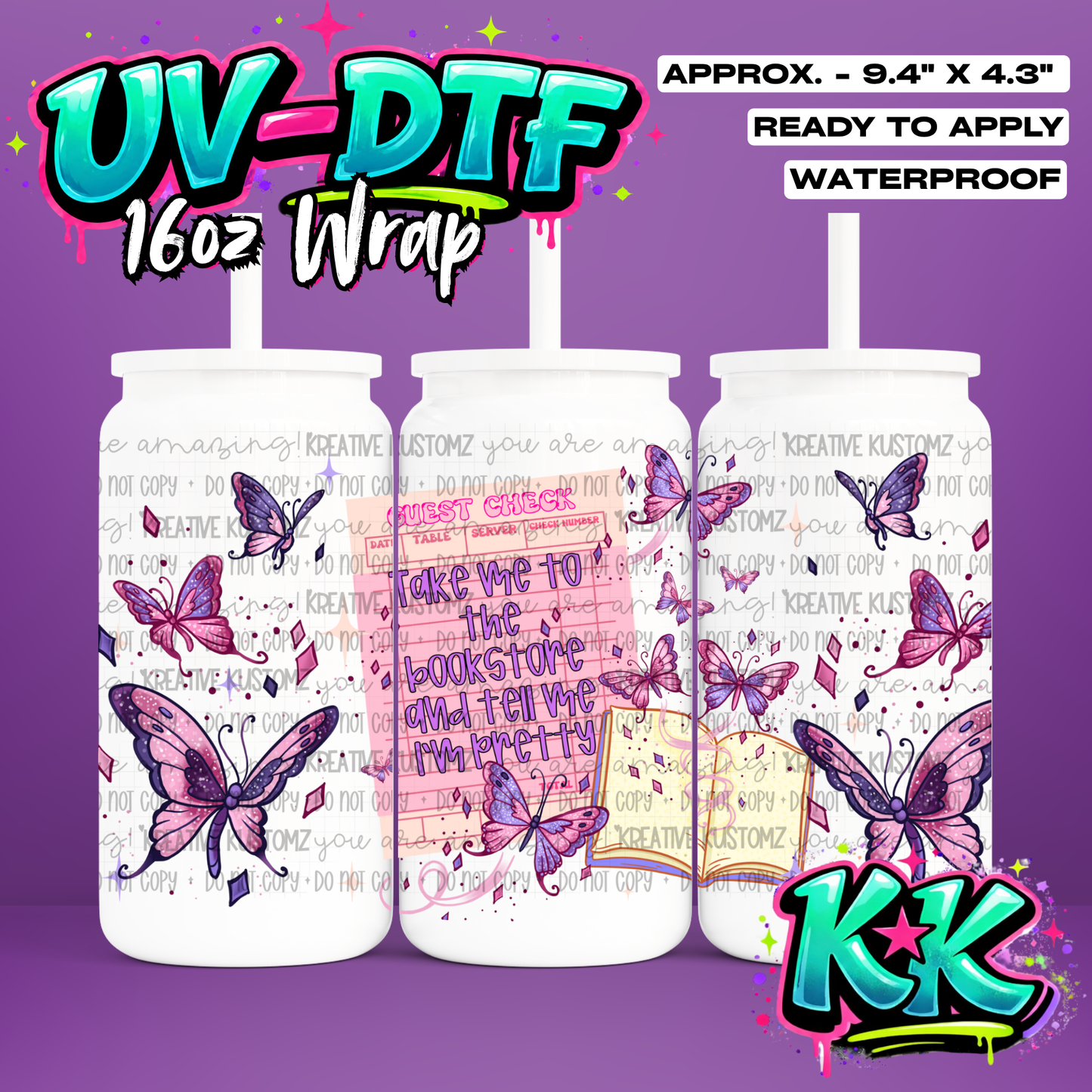 1207 | UV DTF Cup Wrap for 16oz Libbey Glass
