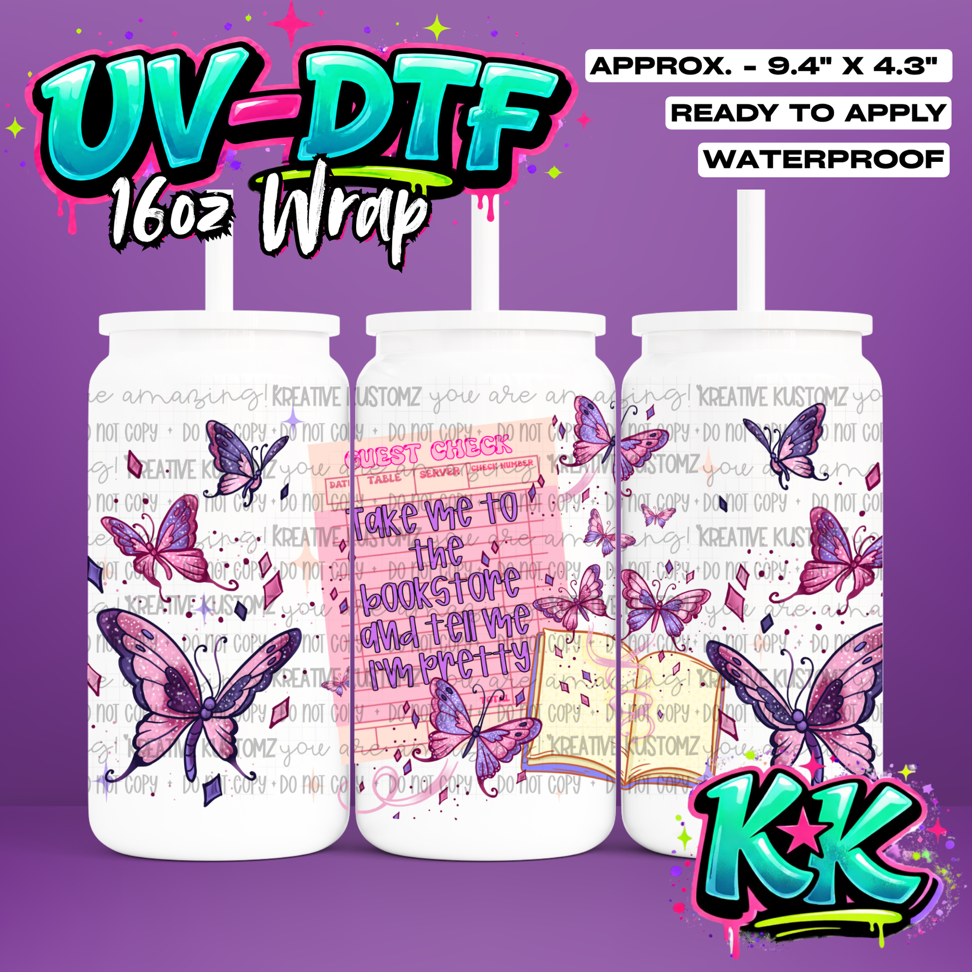 1207 | UV DTF Cup Wrap for 16oz Libbey Glass