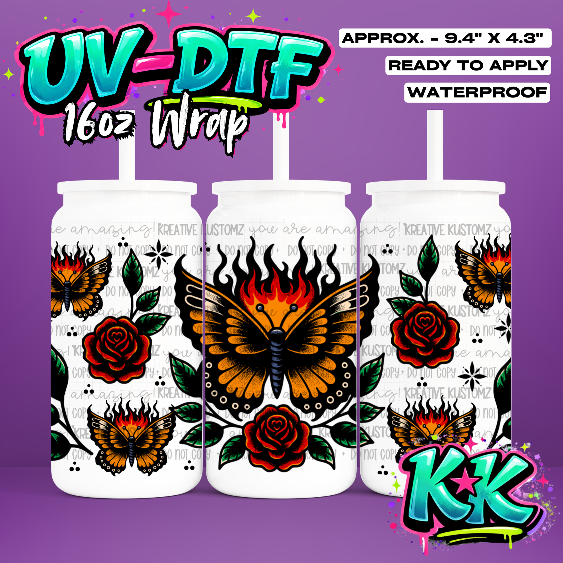 1208 | UV DTF Cup Wrap for 16oz Libbey Glass