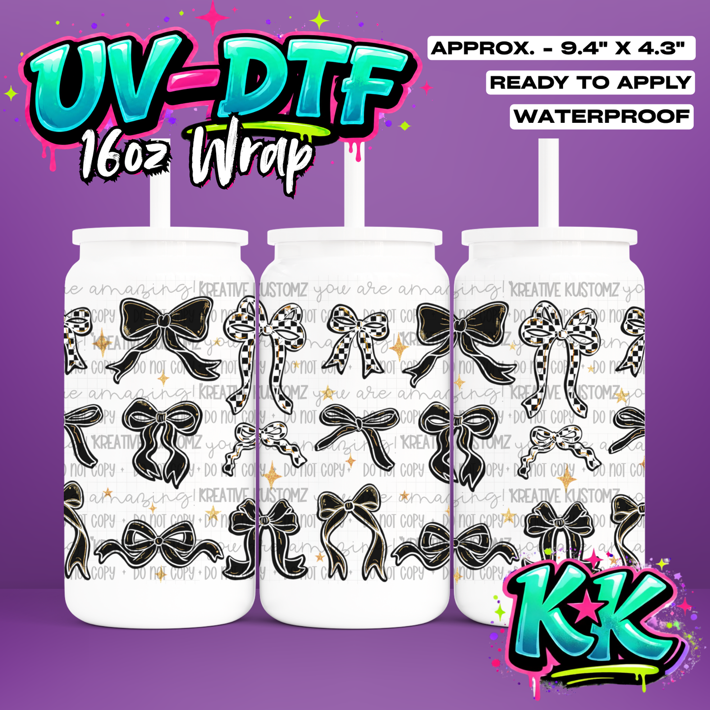 1210 | UV DTF Cup Wrap for 16oz Libbey Glass