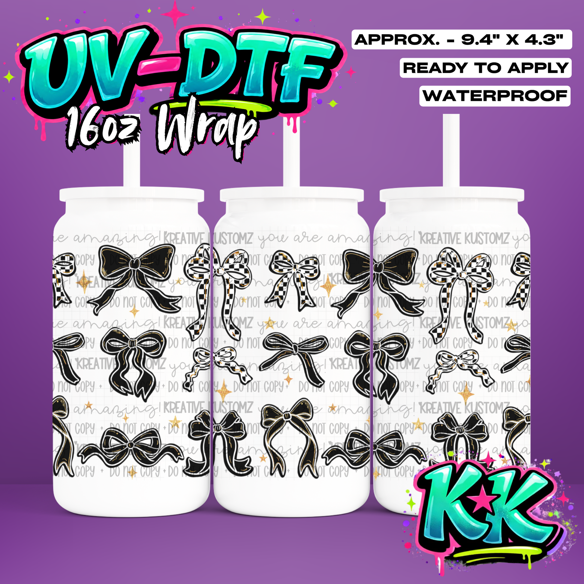 1210 | UV DTF Cup Wrap for 16oz Libbey Glass