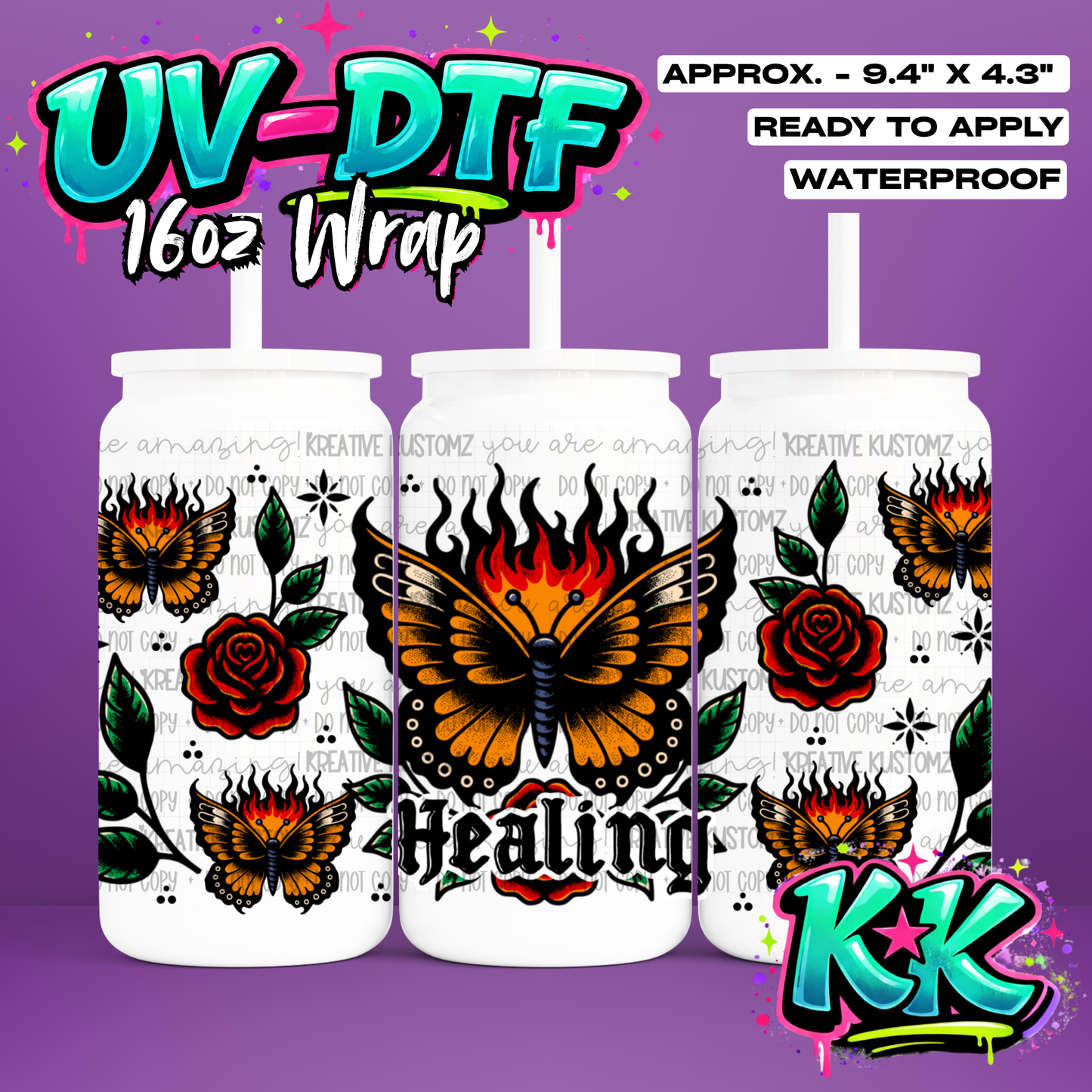 1211 | UV DTF Cup Wrap for 16oz Libbey Glass