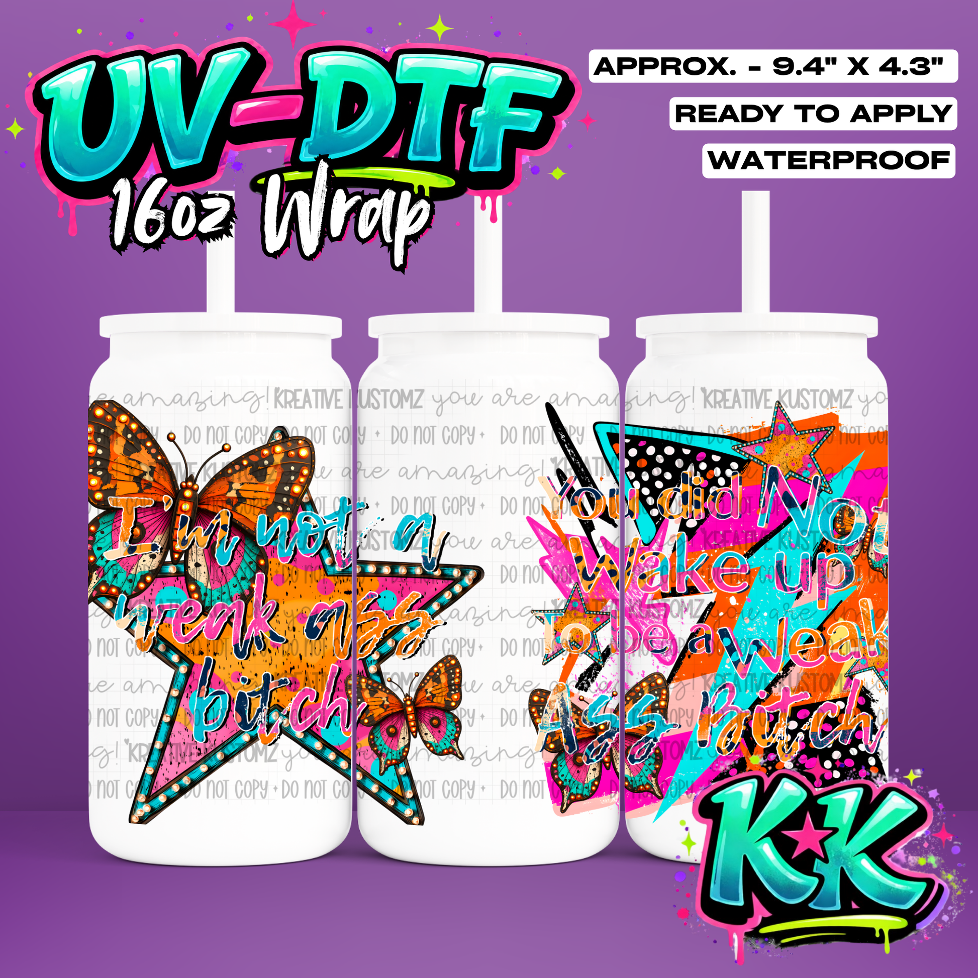 1212 | UV DTF Cup Wrap for 16oz Libbey Glass
