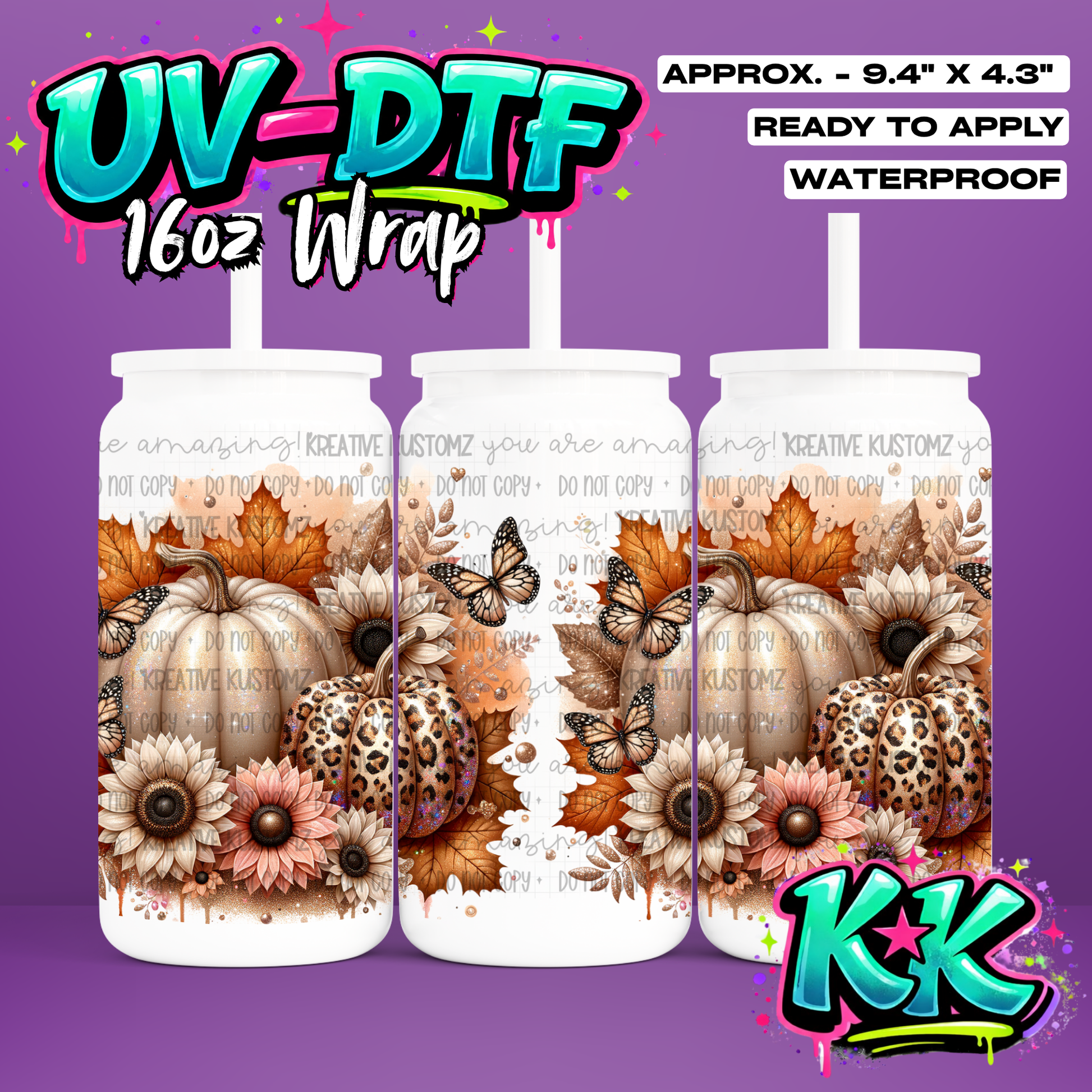1213 | UV DTF Cup Wrap for 16oz Libbey Glass