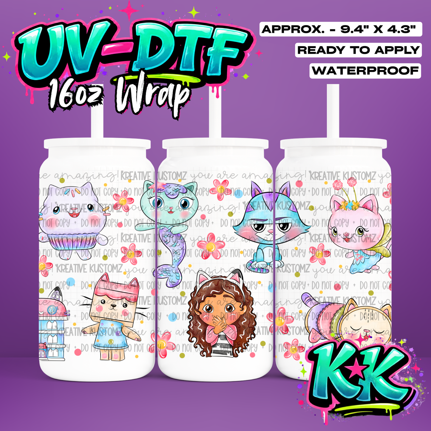 1222 | UV DTF Cup Wrap for 16oz Libbey Glass