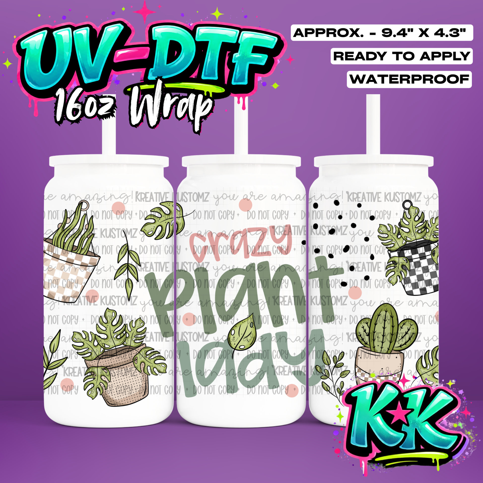 1223 | UV DTF Cup Wrap for 16oz Libbey Glass