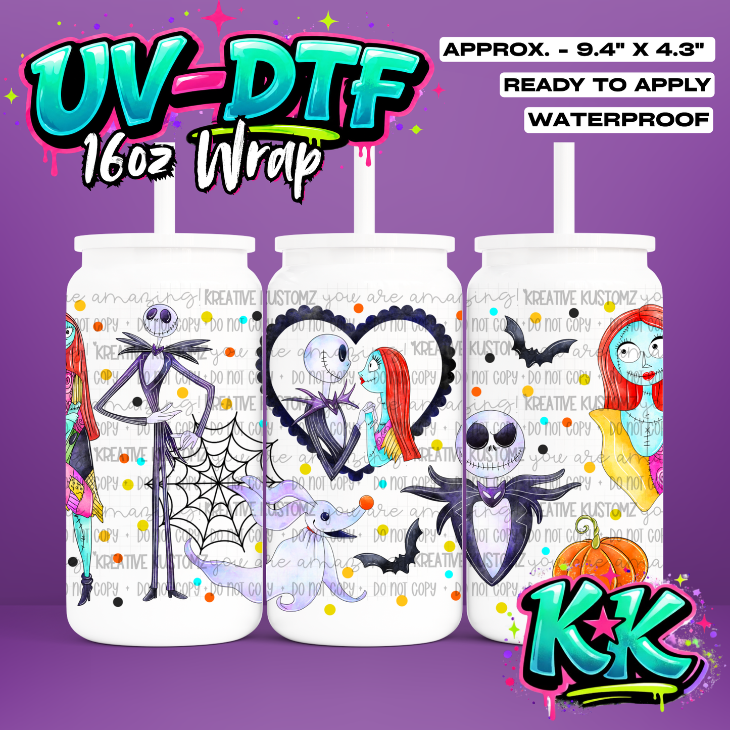 1224 | UV DTF Cup Wrap for 16oz Libbey Glass