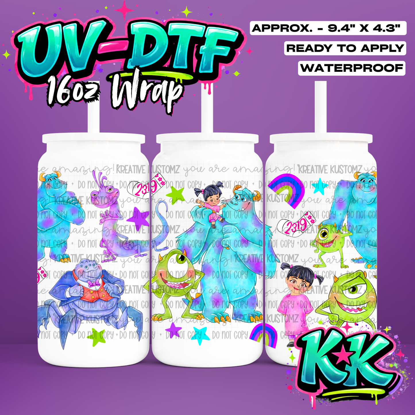1225 | UV DTF Cup Wrap for 16oz Libbey Glass