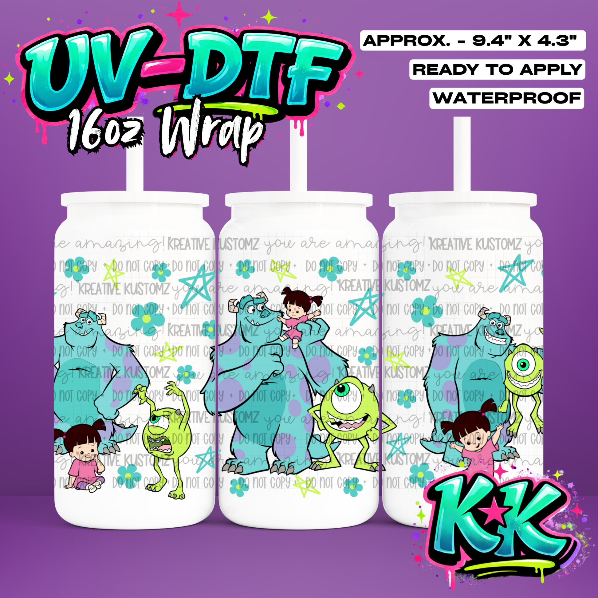 1227 | UV DTF Cup Wrap for 16oz Libbey Glass