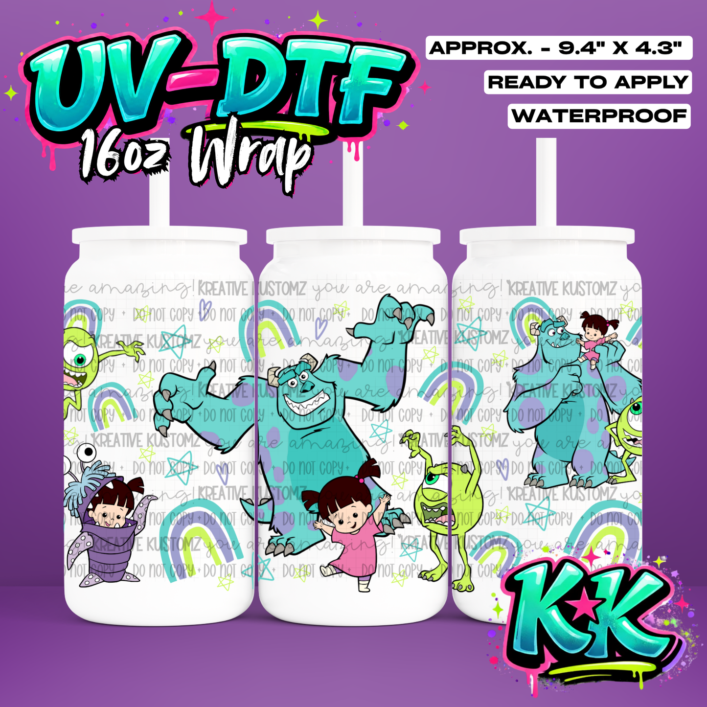 1229 | UV DTF Cup Wrap for 16oz Libbey Glass