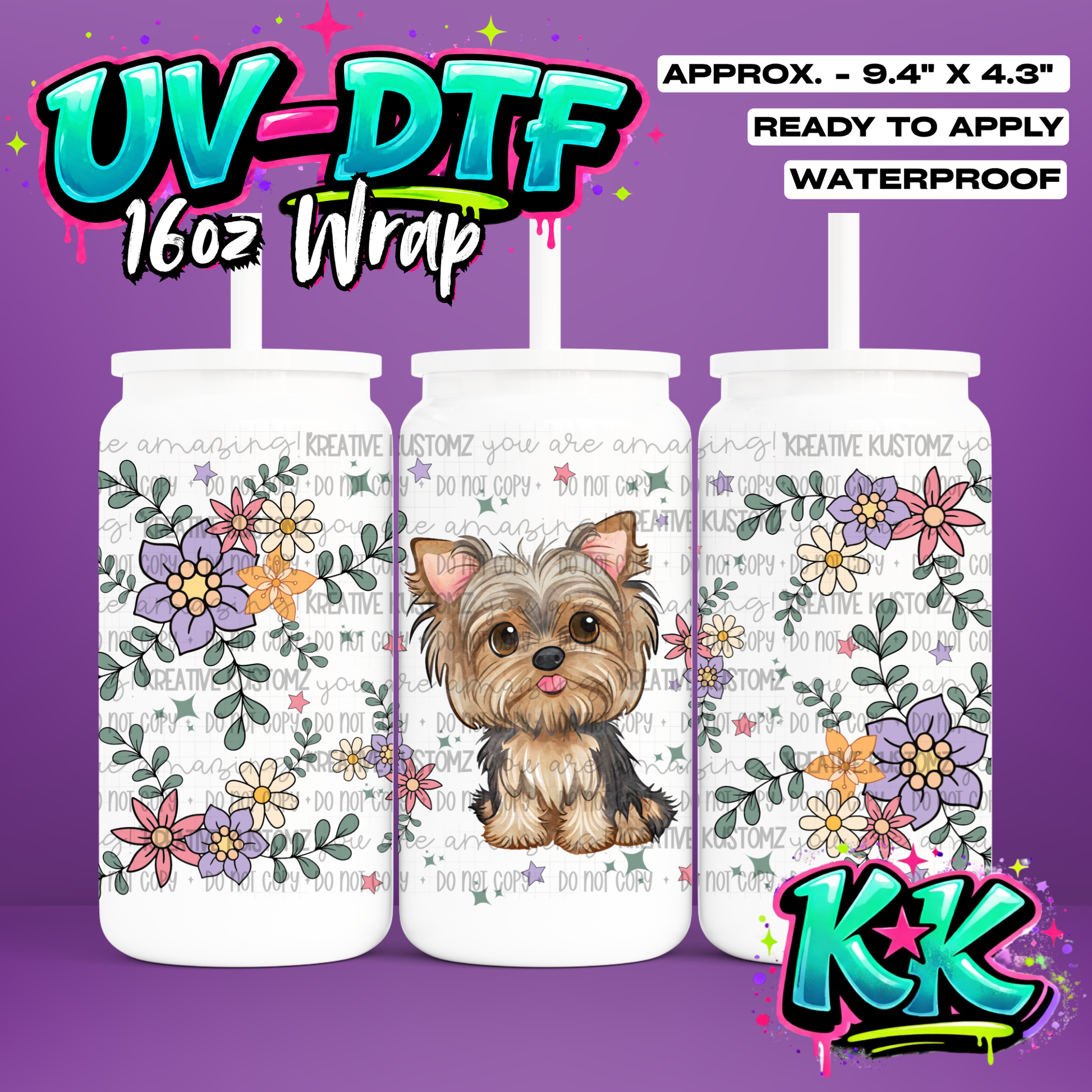 1231 | UV DTF Cup Wrap for 16oz Libbey Glass