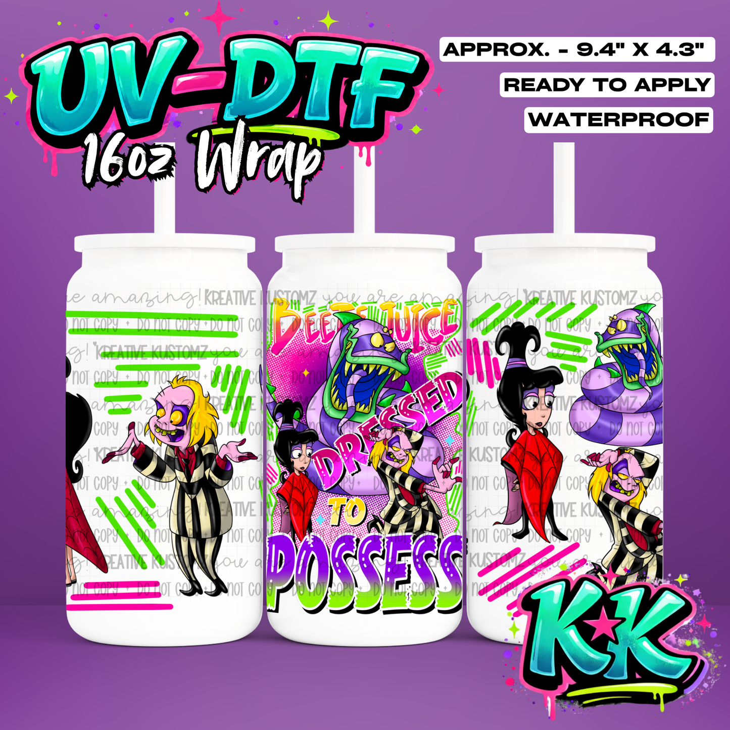 1237 | UV DTF Cup Wrap for 16oz Libbey Glass