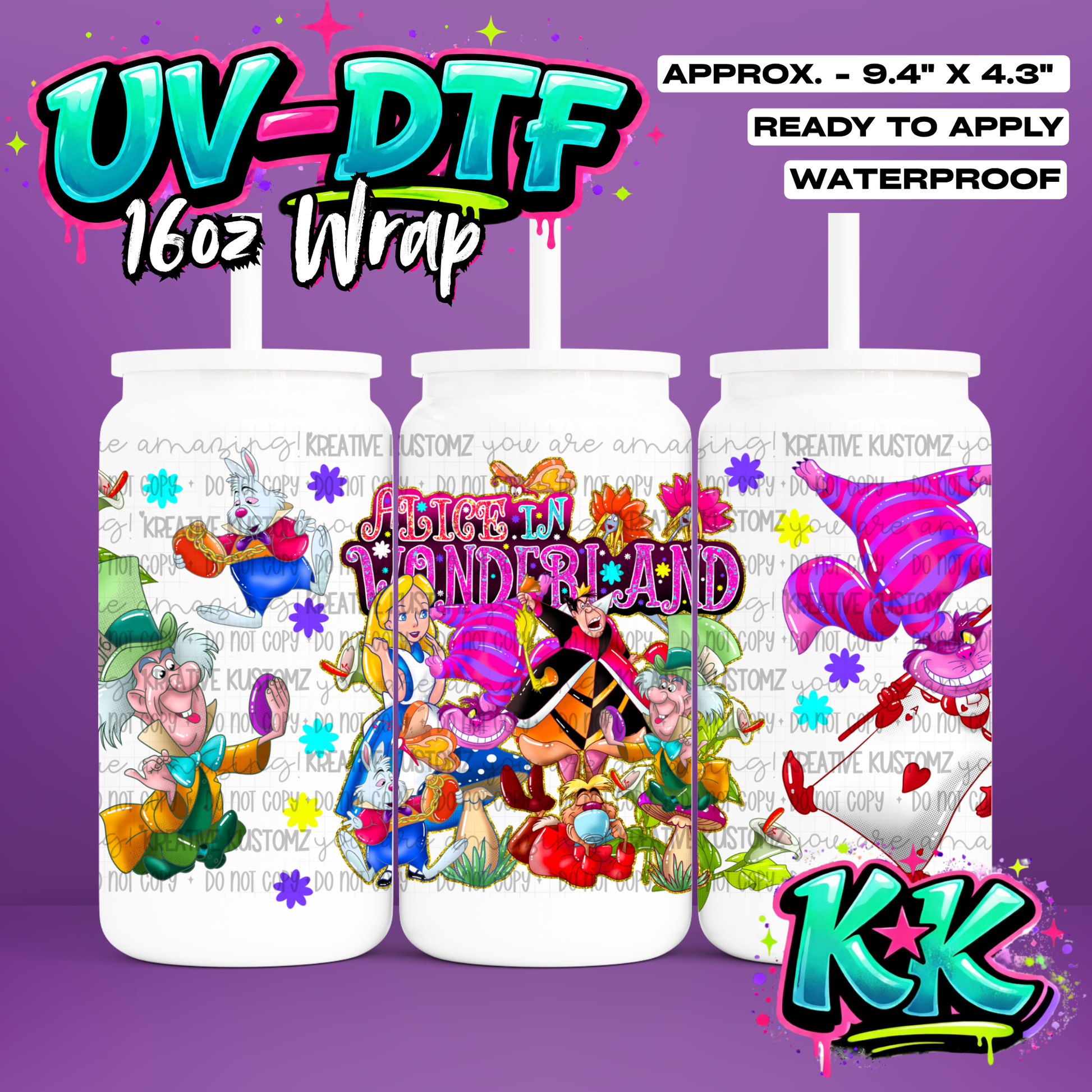 1238 | UV DTF Cup Wrap for 16oz Libbey Glass