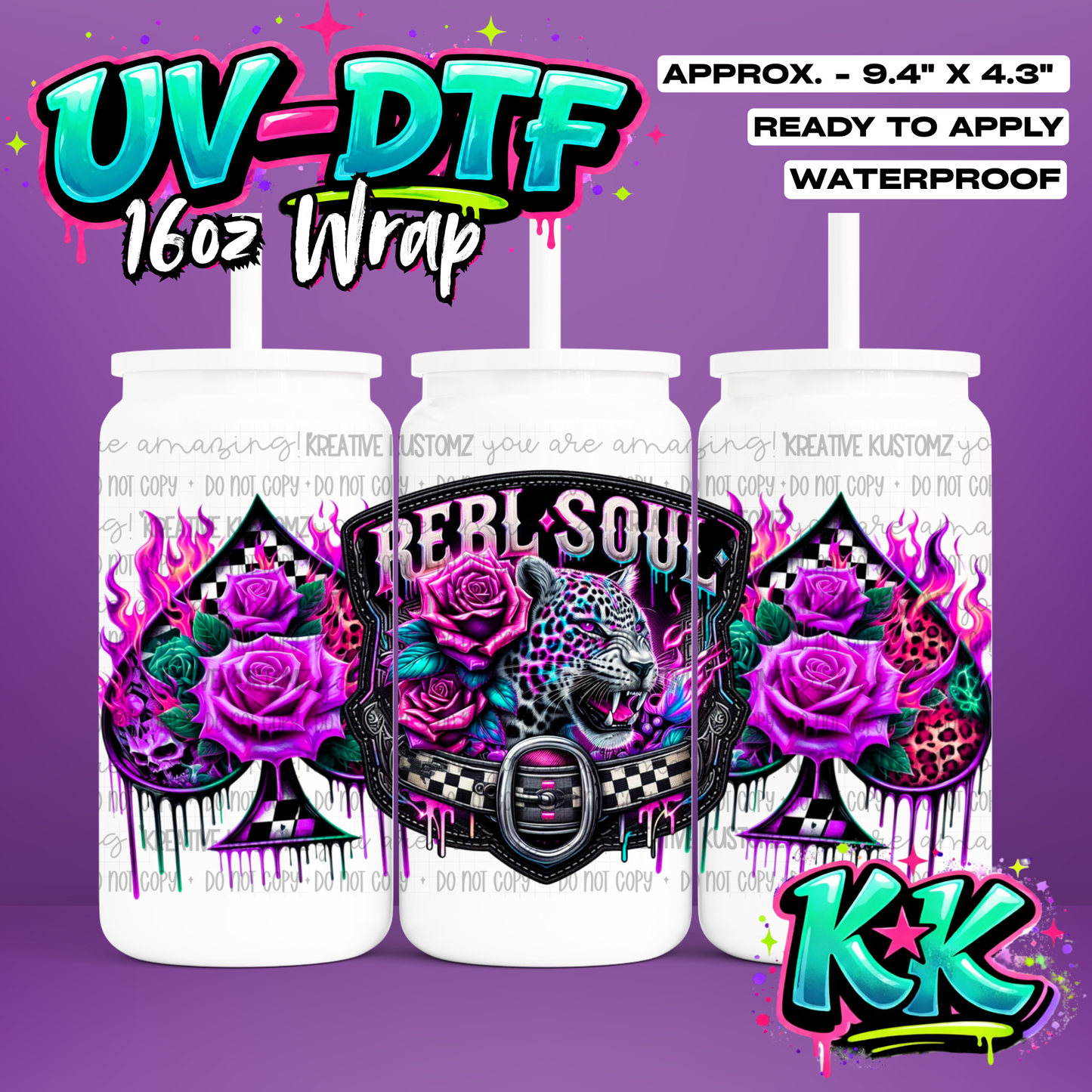 1246 | UV DTF Cup Wrap for 16oz Libbey Glass