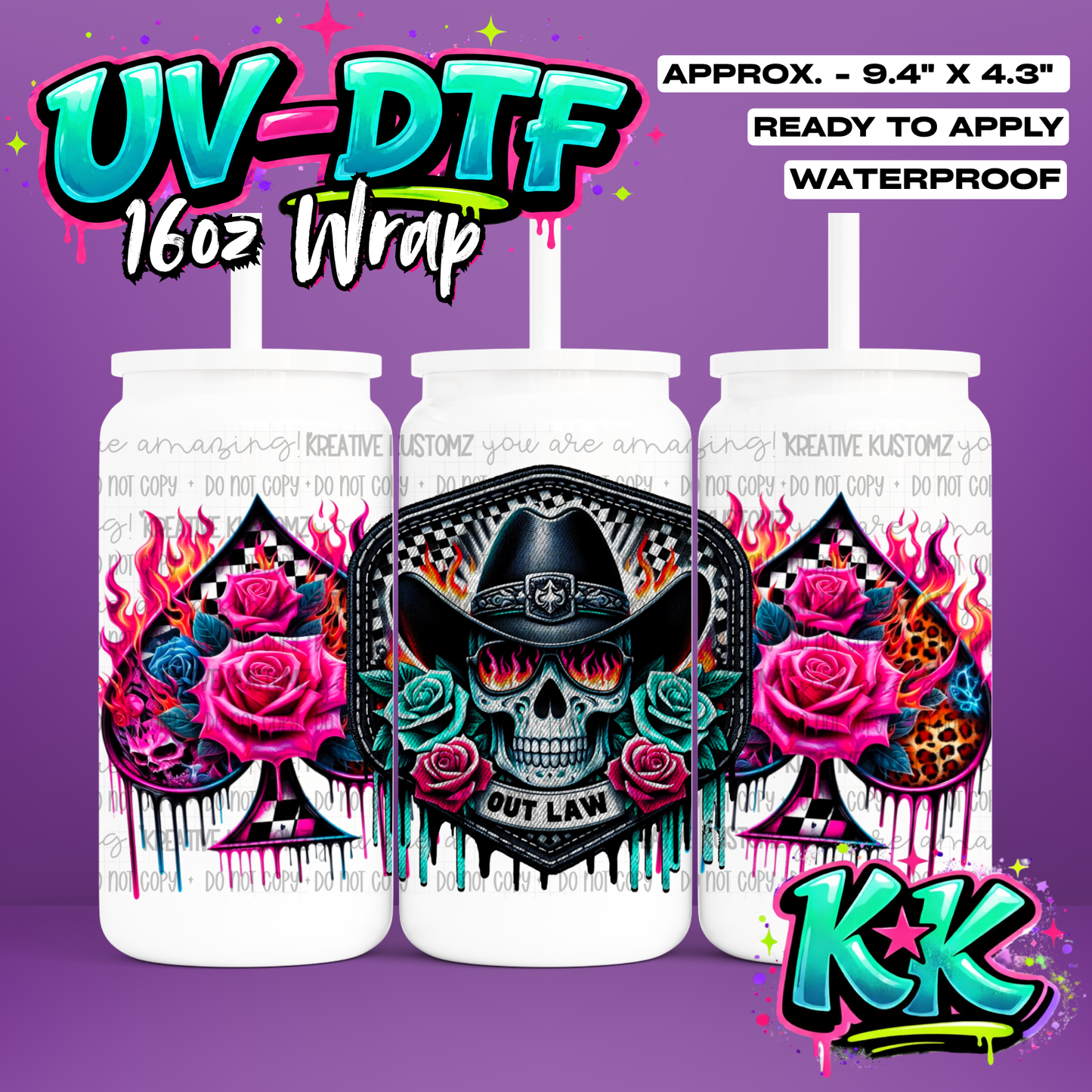 1247 | UV DTF Cup Wrap for 16oz Libbey Glass
