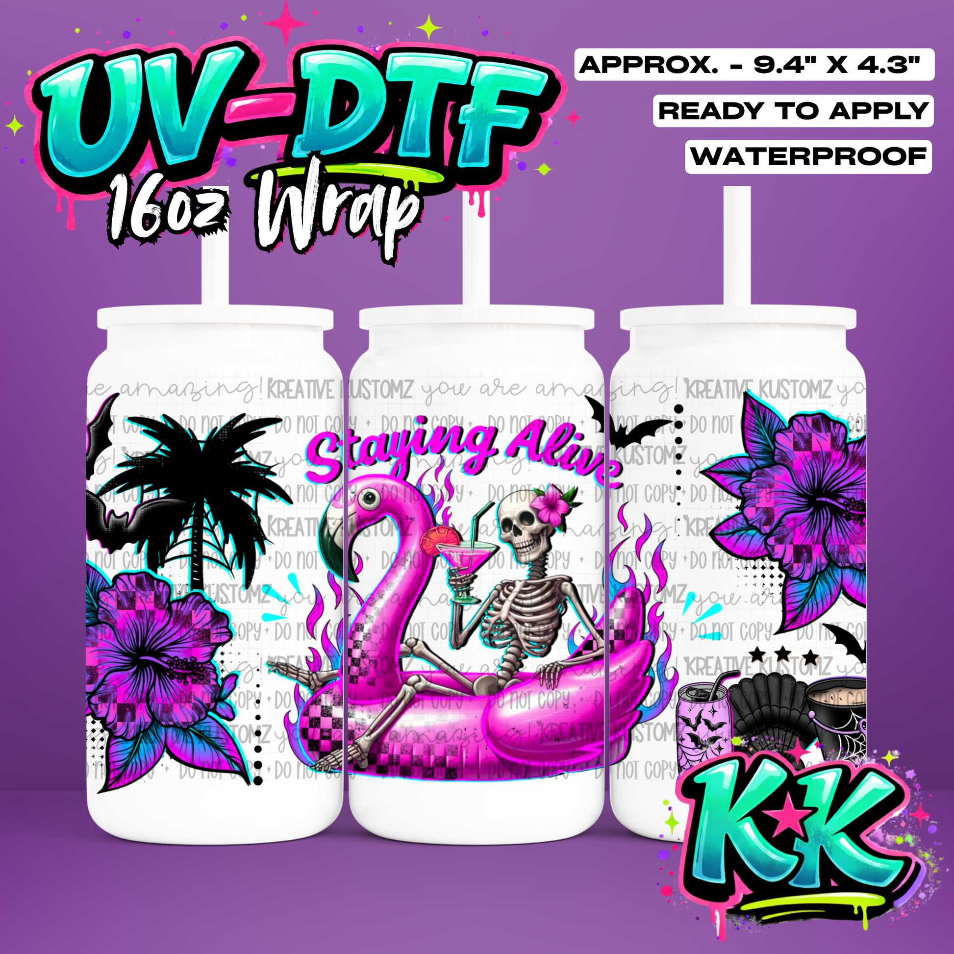 1251 | UV DTF Cup Wrap for 16oz Libbey Glass