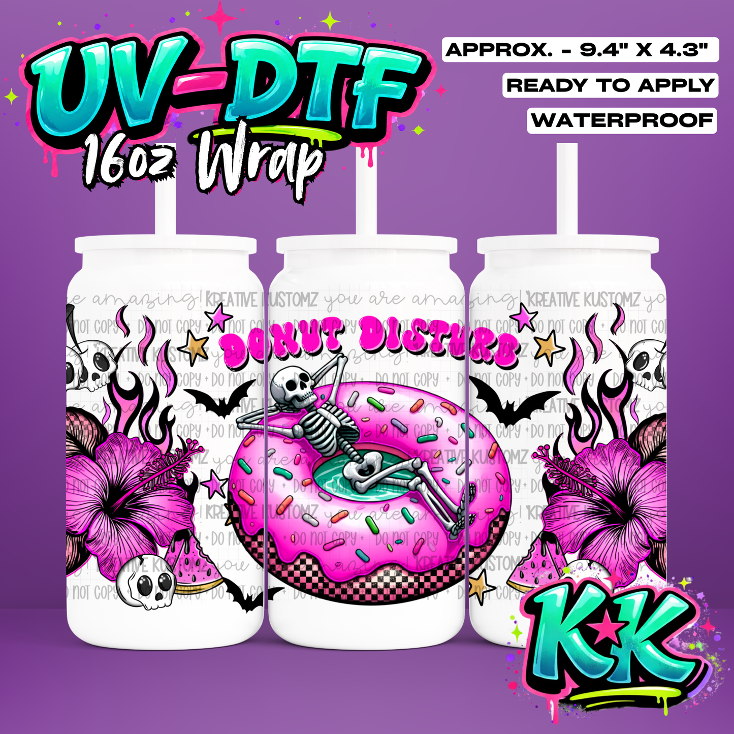 1253 | UV DTF Cup Wrap for 16oz Libbey Glass