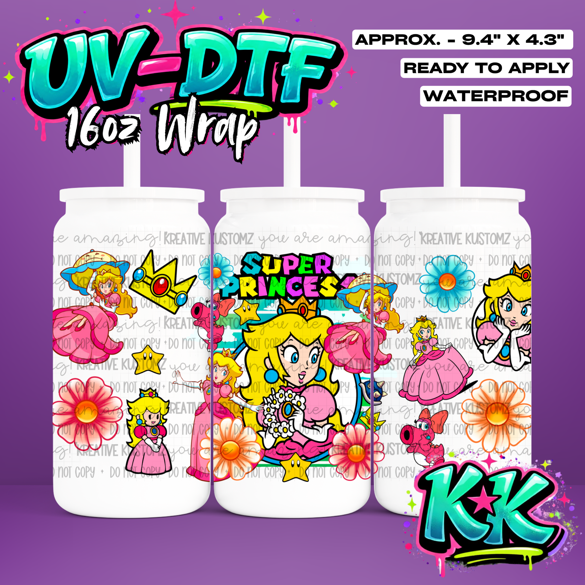 1254 | UV DTF Cup Wrap for 16oz Libbey Glass
