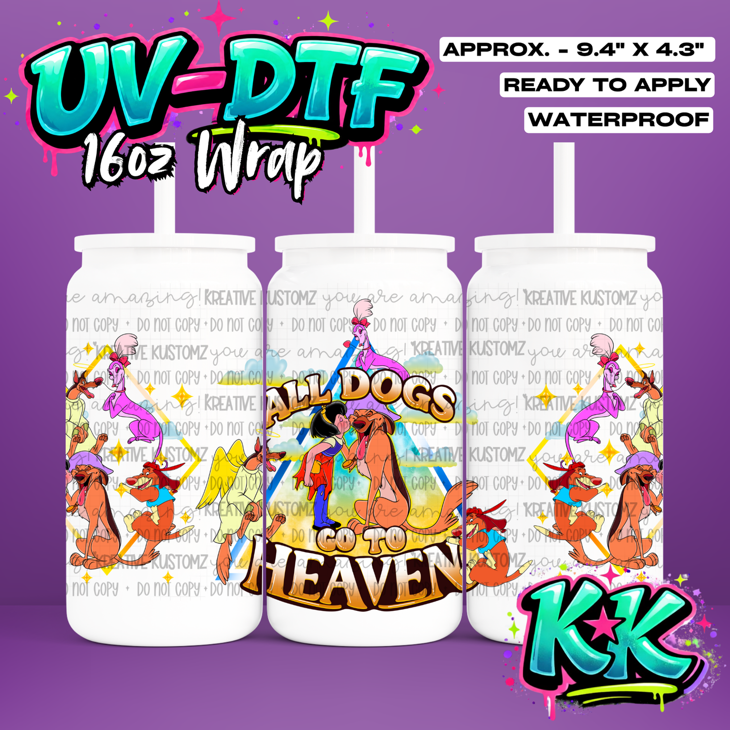 1255 | UV DTF Cup Wrap for 16oz Libbey Glass
