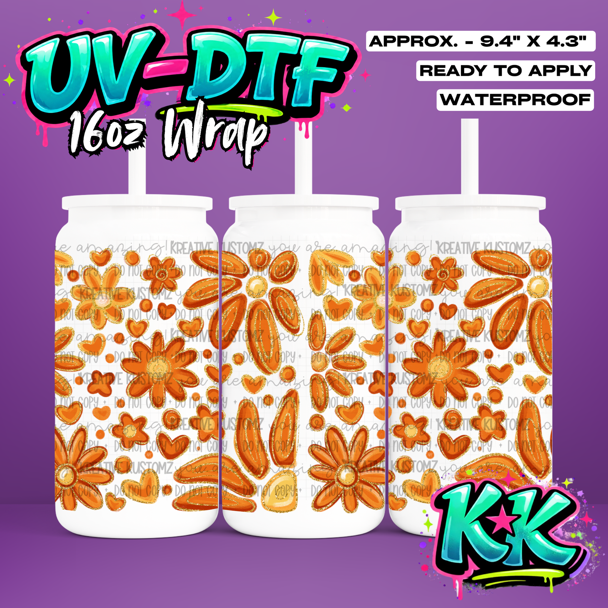 1256 | UV DTF Cup Wrap for 16oz Libbey Glass