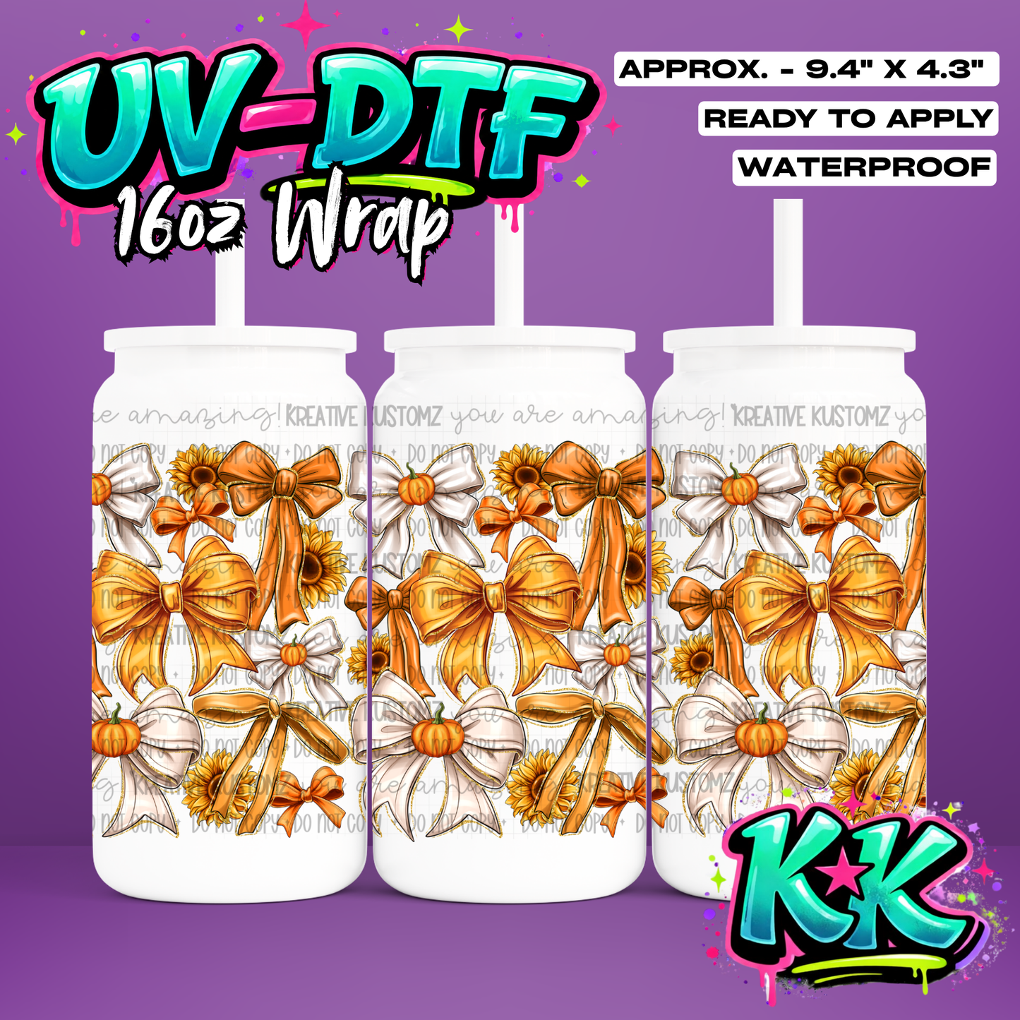 1257 | UV DTF Cup Wrap for 16oz Libbey Glass