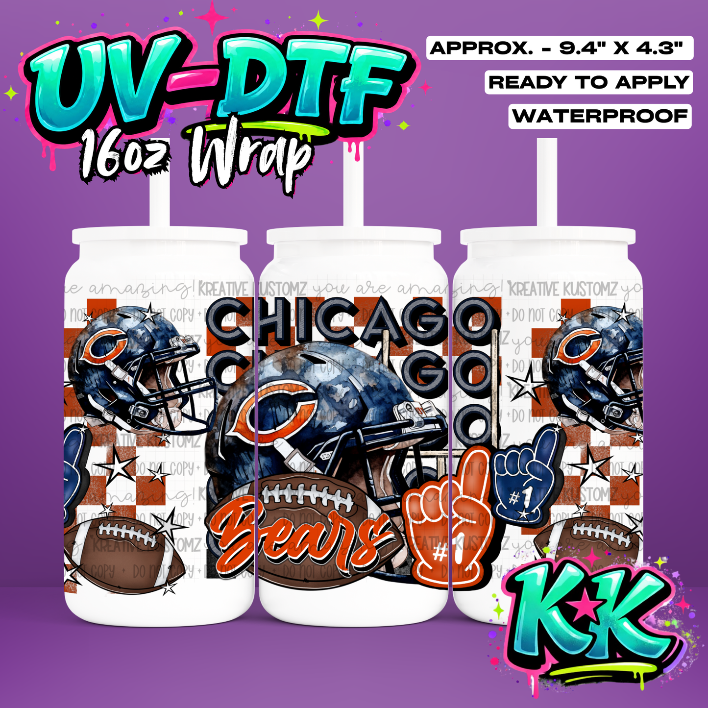 1265 | UV DTF Cup Wrap for 16oz Libbey Glass