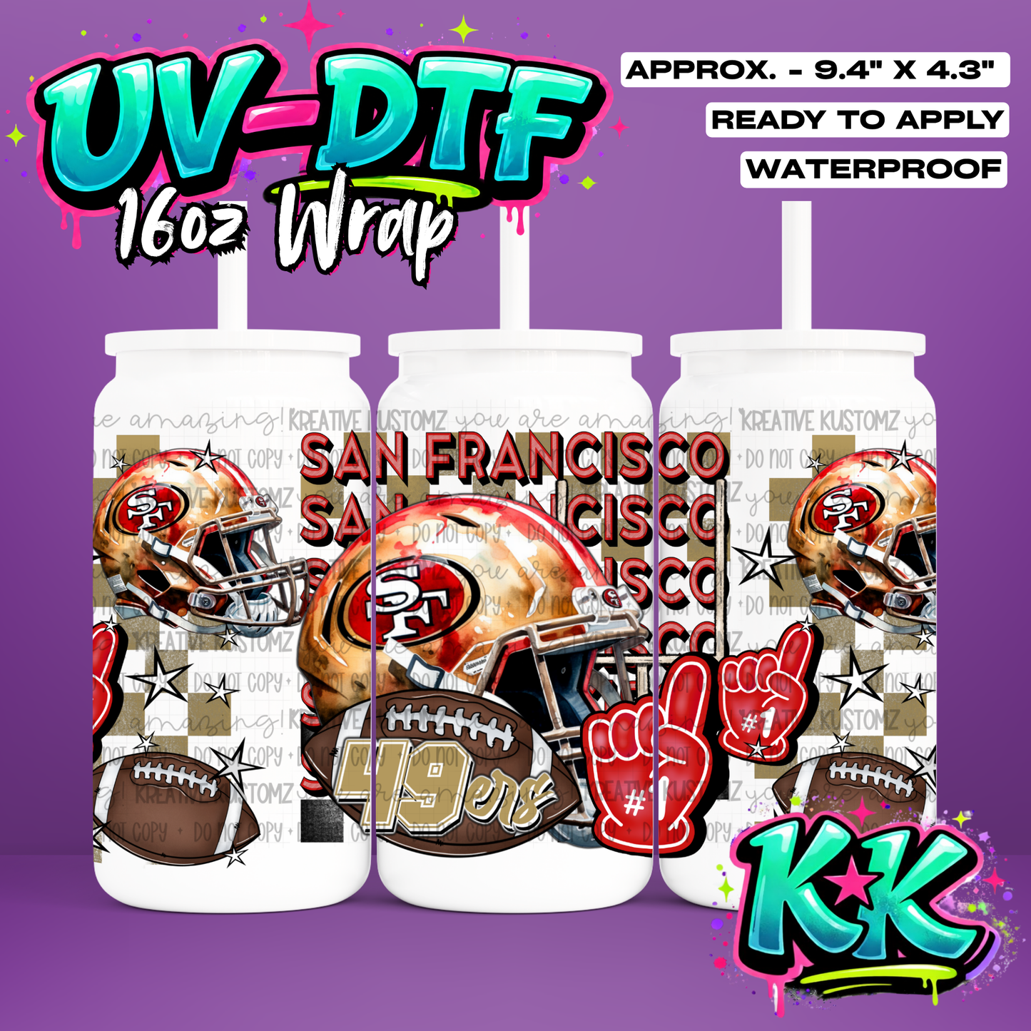 1266 | UV DTF Cup Wrap for 16oz Libbey Glass