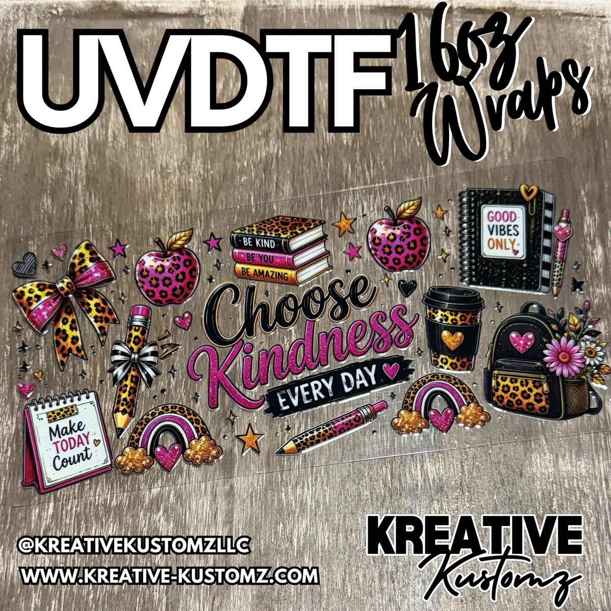 1545 | RTS | UV DTF Cup Wrap for 16oz Libbey Glass