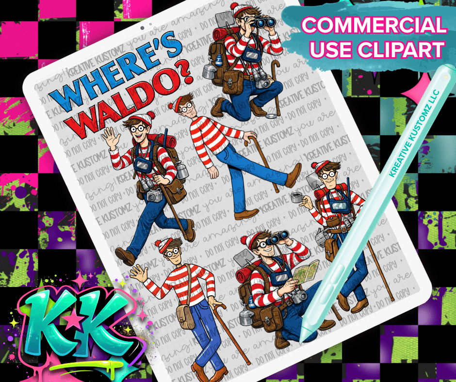 Waldo Clipart Bundle - Digital Download